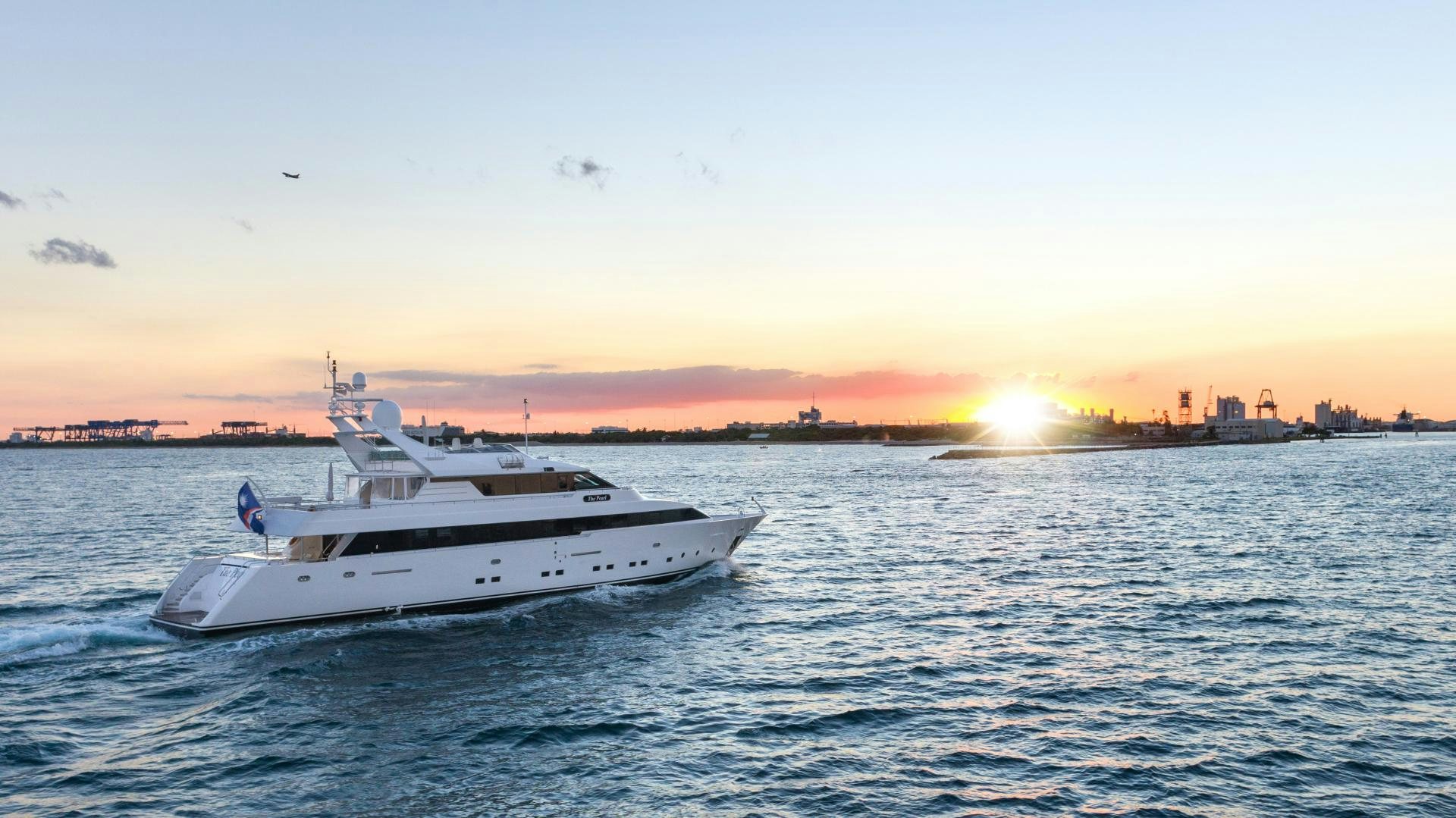 a boat in the water aboard THE PEARL Yacht for Sale
