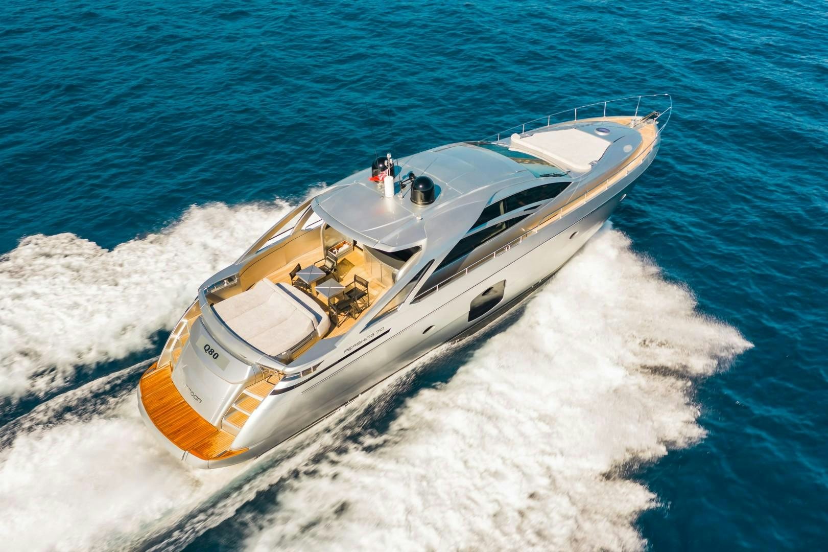 a boat on the water aboard Q80 Yacht for Sale
