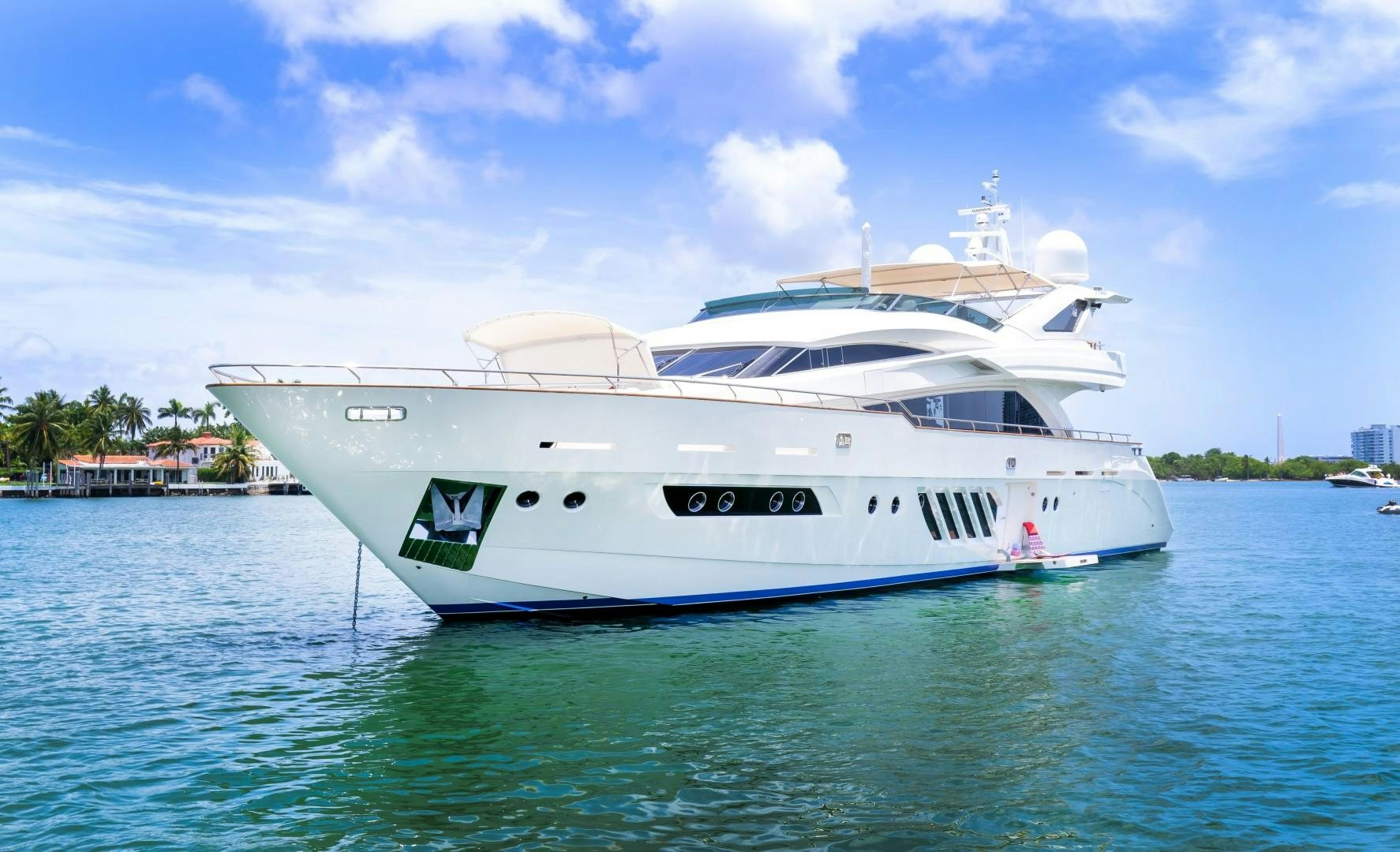 a white boat in the water aboard CASUAL Yacht for Sale