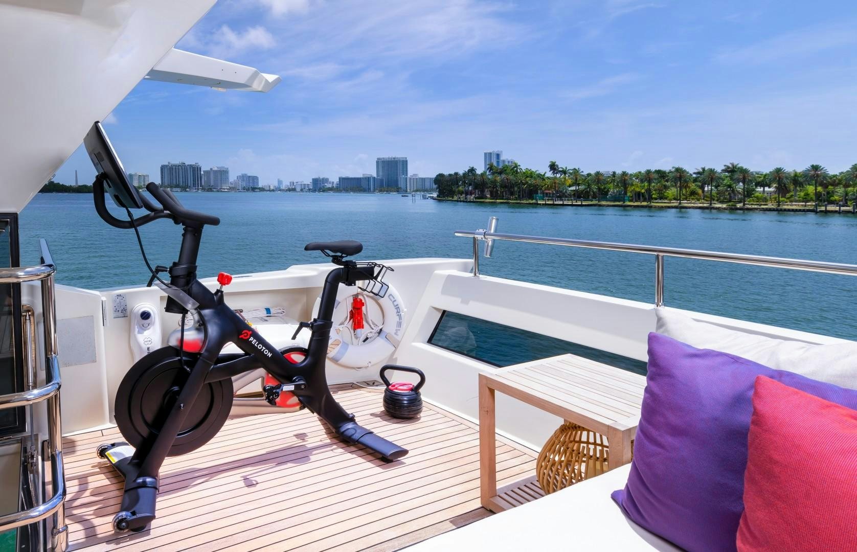 a bicycle on a boat aboard CASUAL Yacht for Sale