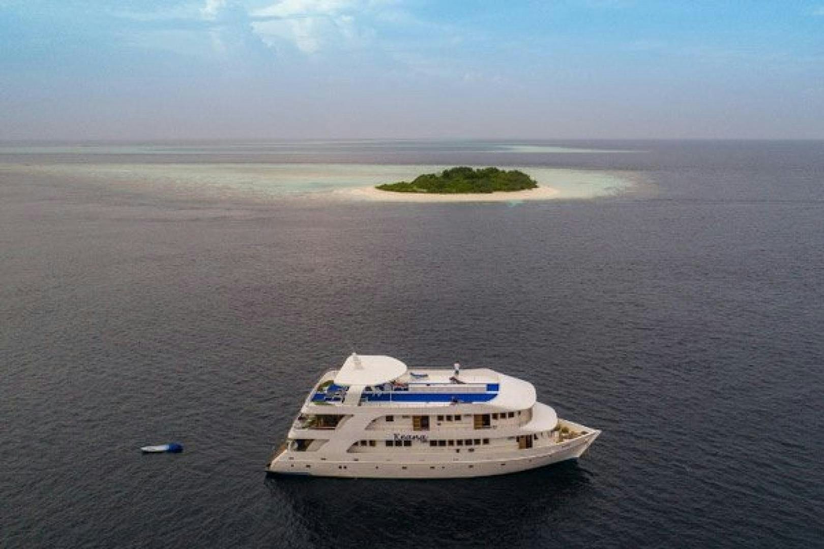 a small island with a small island aboard KEANA Yacht for Sale