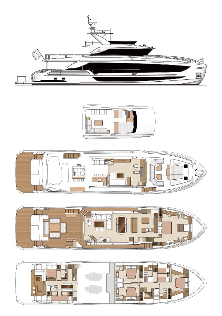 diagram aboard FD100 Yacht for Sale