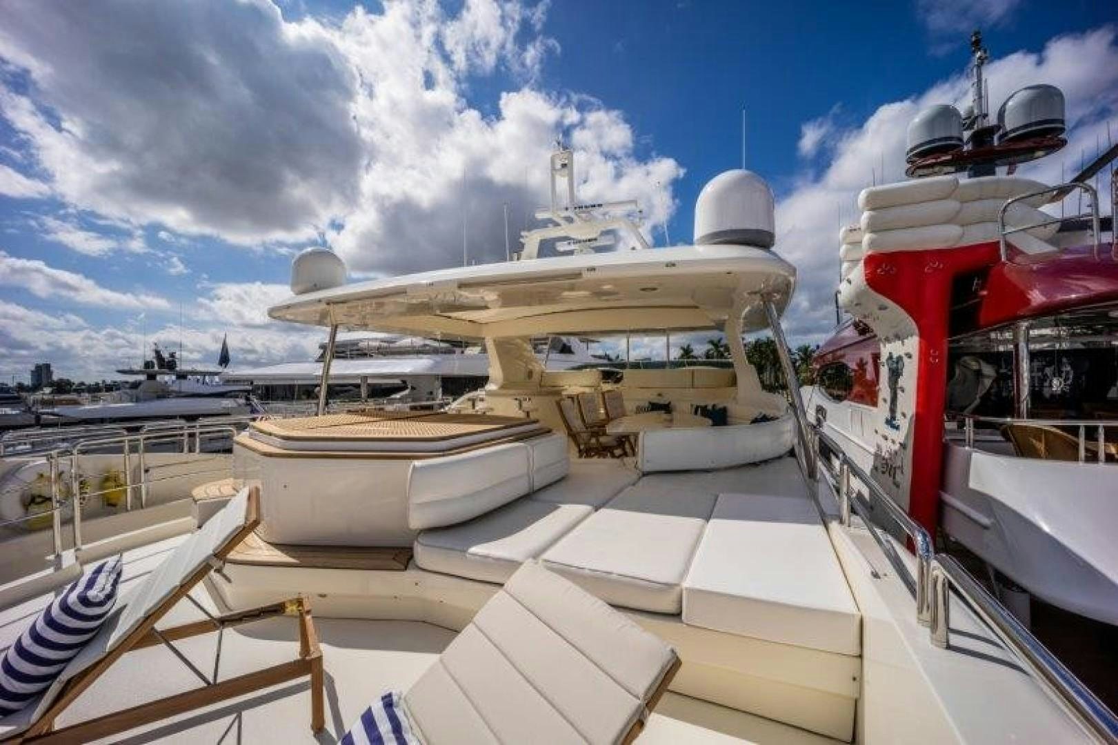 a boat docked at a pier aboard NYHAVEN Yacht for Sale