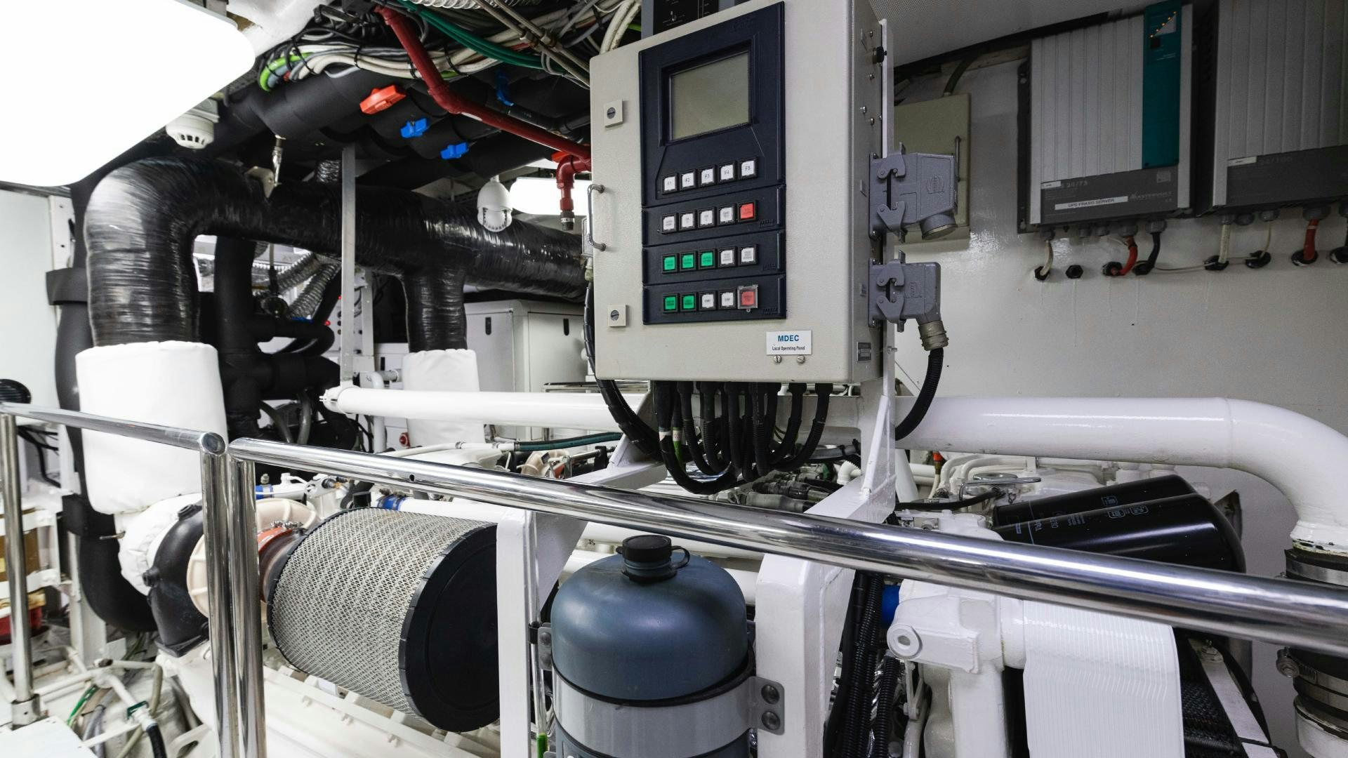 a machine with a screen aboard SEA ALICE I Yacht for Sale