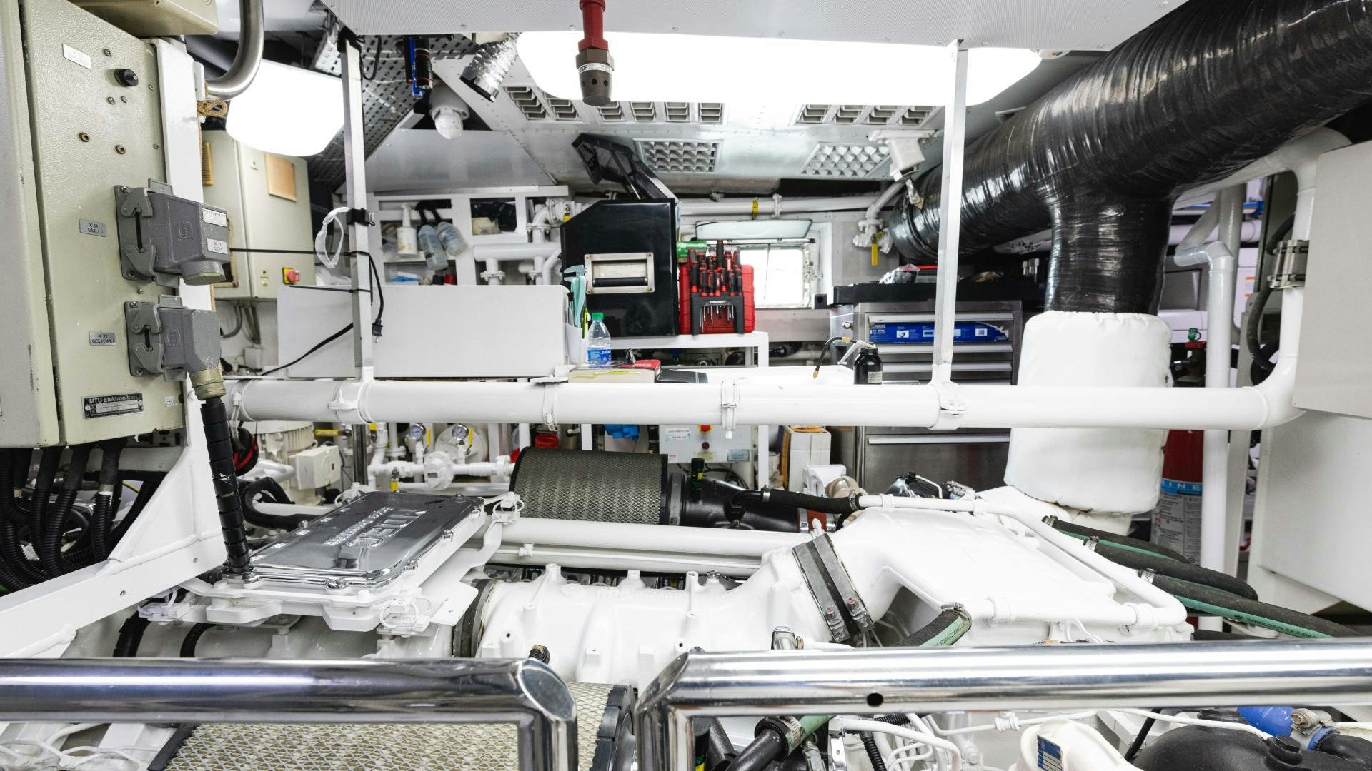 a machine with a large piece of equipment in it aboard SEA ALICE I Yacht for Sale