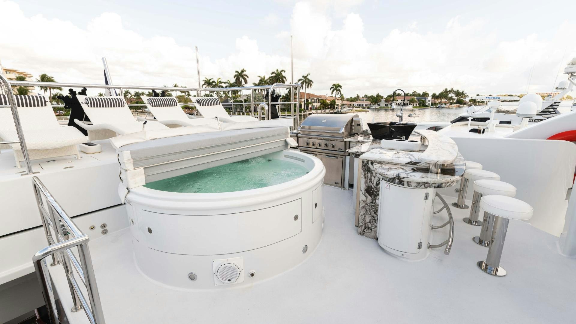 a group of boats on a white surface aboard SEA ALICE I Yacht for Sale