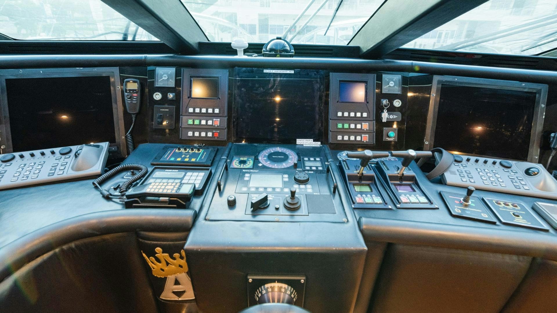 a control panel of a plane aboard SEA ALICE I Yacht for Sale