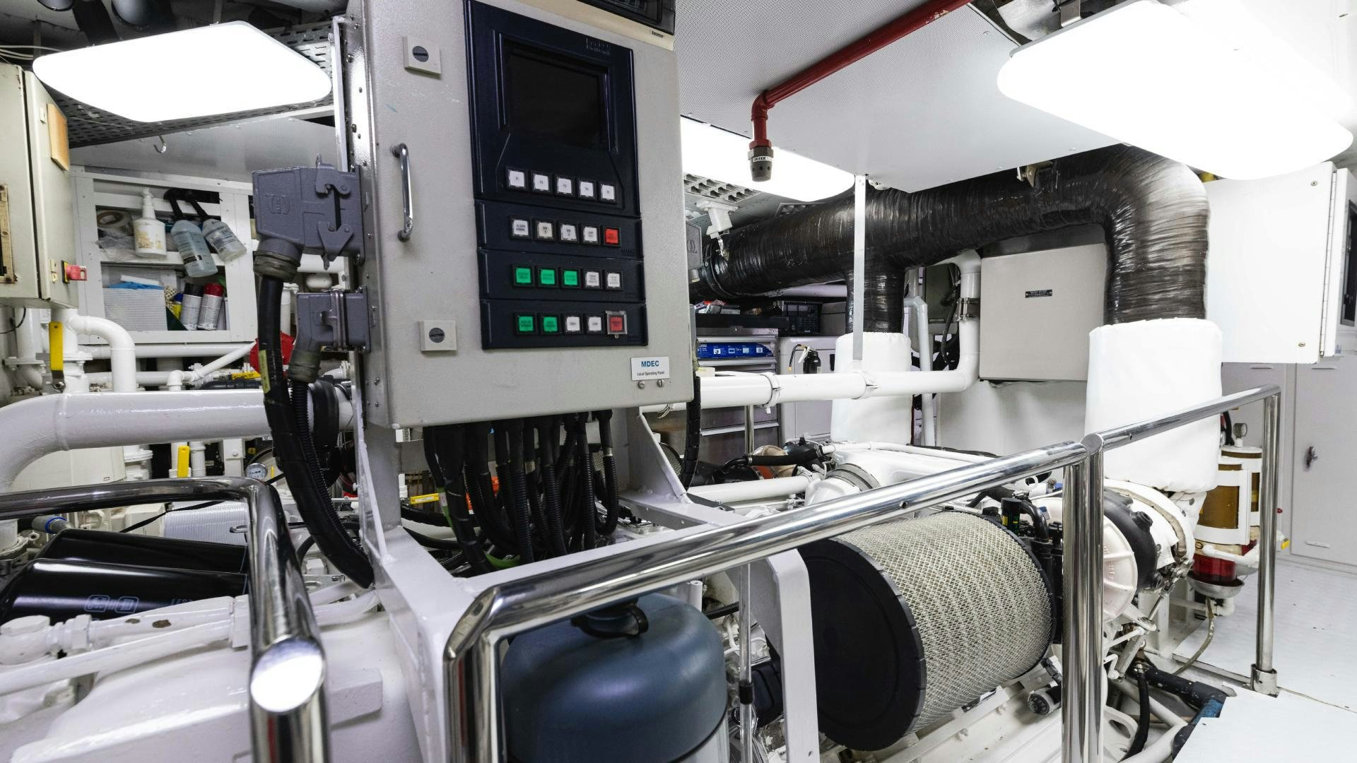 a machine with a screen aboard SEA ALICE I Yacht for Sale