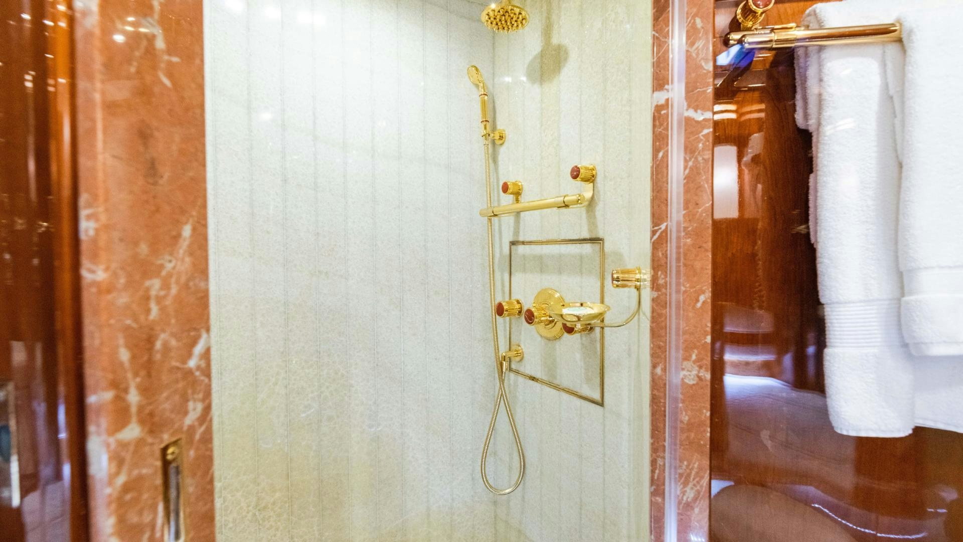 a door with a cross on it aboard SEA ALICE I Yacht for Sale