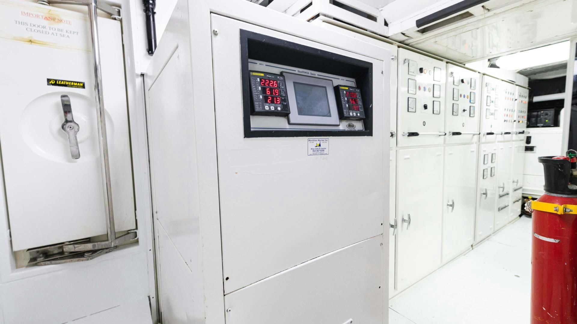 a white machine with a screen aboard SEA ALICE I Yacht for Sale