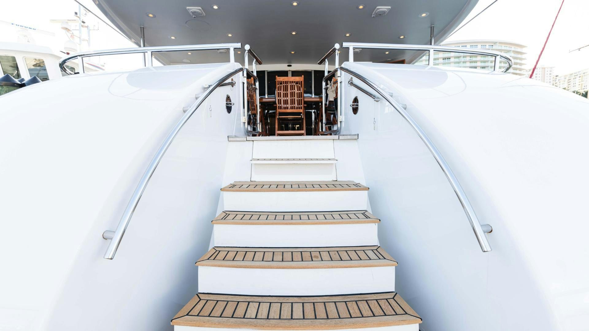 a white vehicle with stairs aboard SEA ALICE I Yacht for Sale
