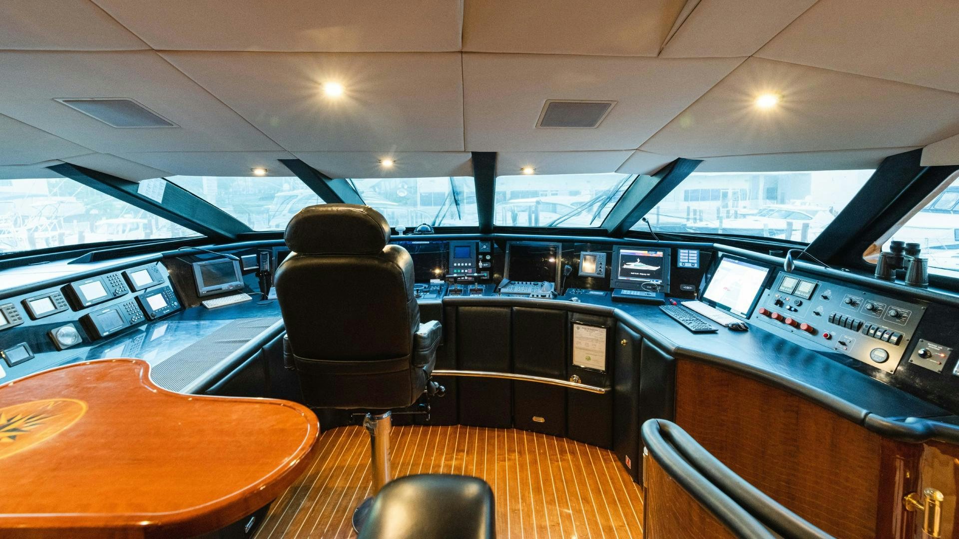 inside of a vehicle with computers aboard SEA ALICE I Yacht for Sale