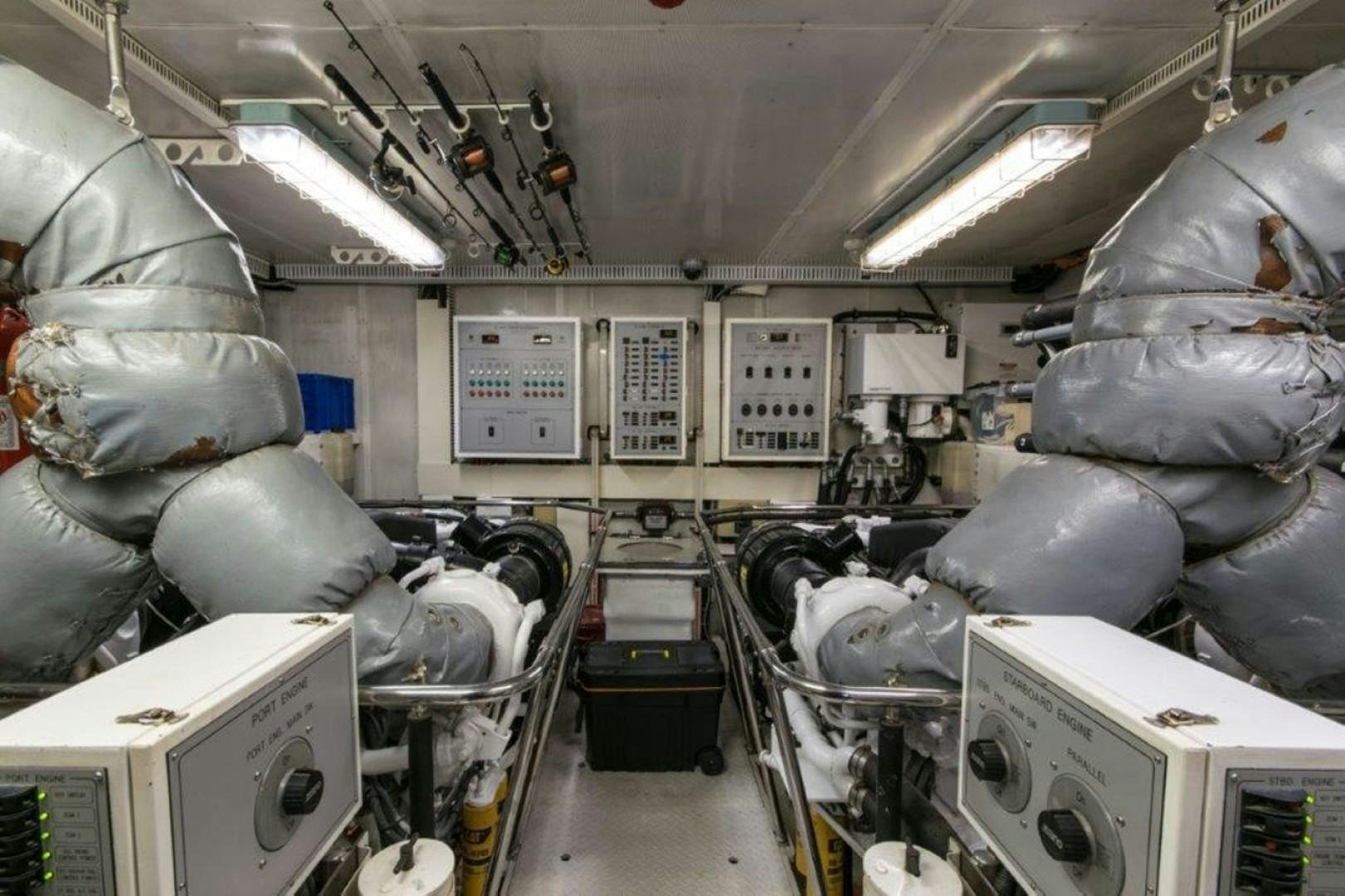 a room with machinery and equipment aboard MISS DUNIA Yacht for Sale