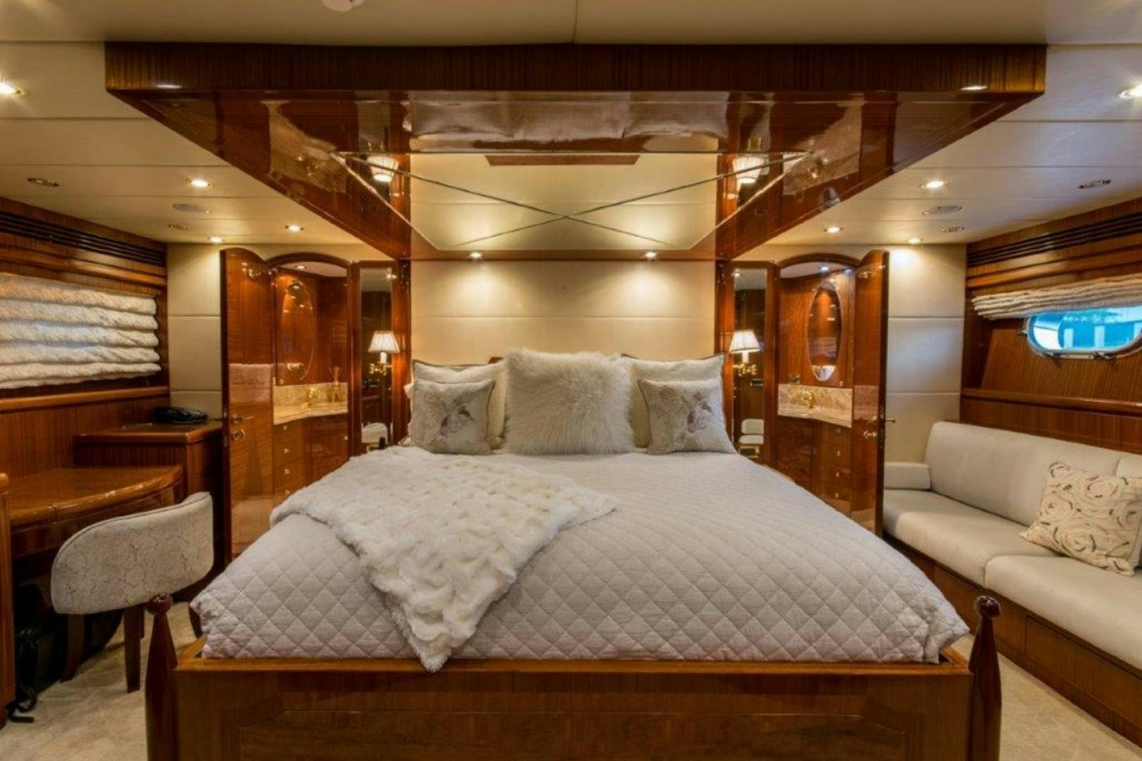 a bed in a cabin aboard MISS DUNIA Yacht for Sale
