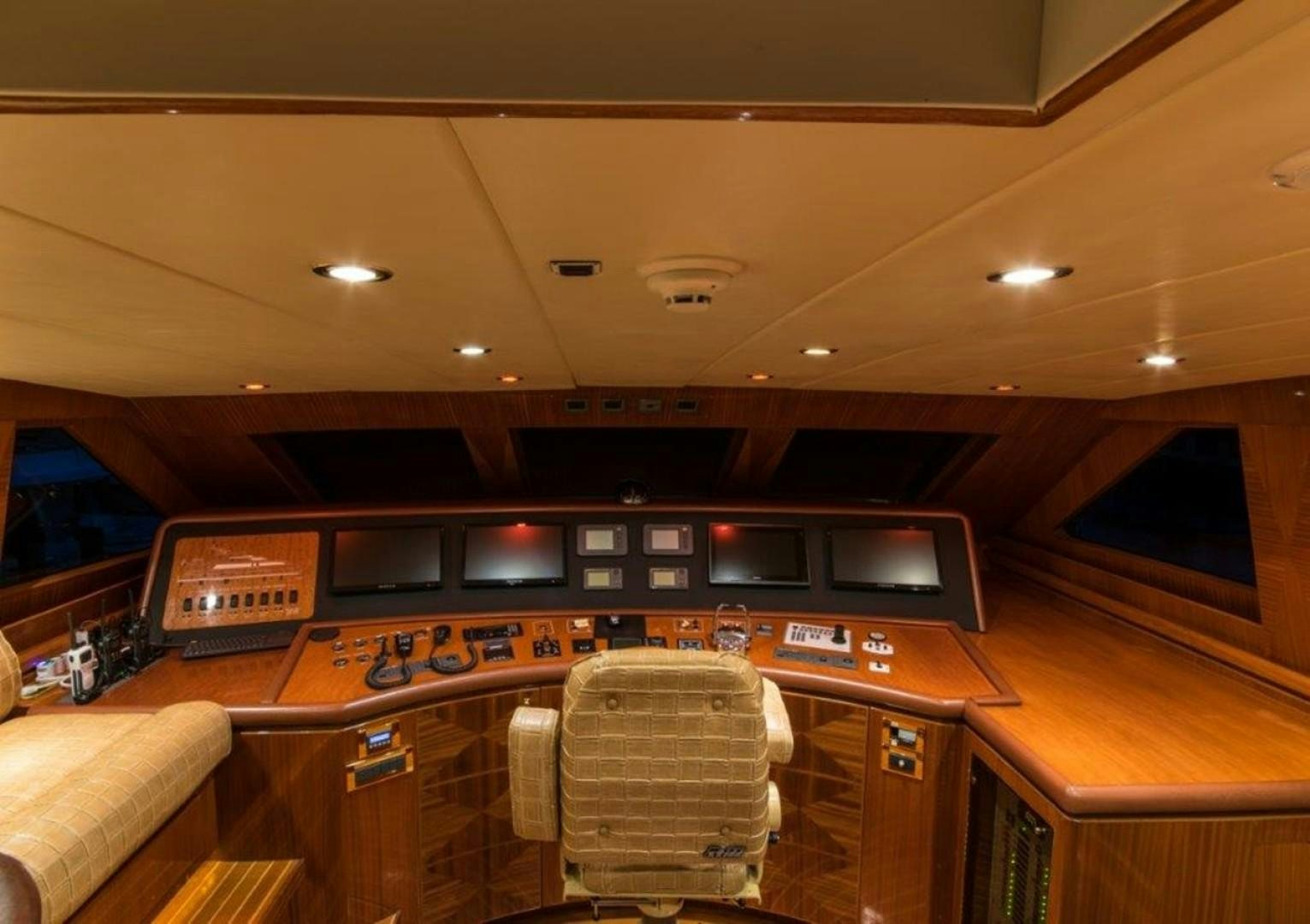 a room with a large tv aboard MISS DUNIA Yacht for Sale