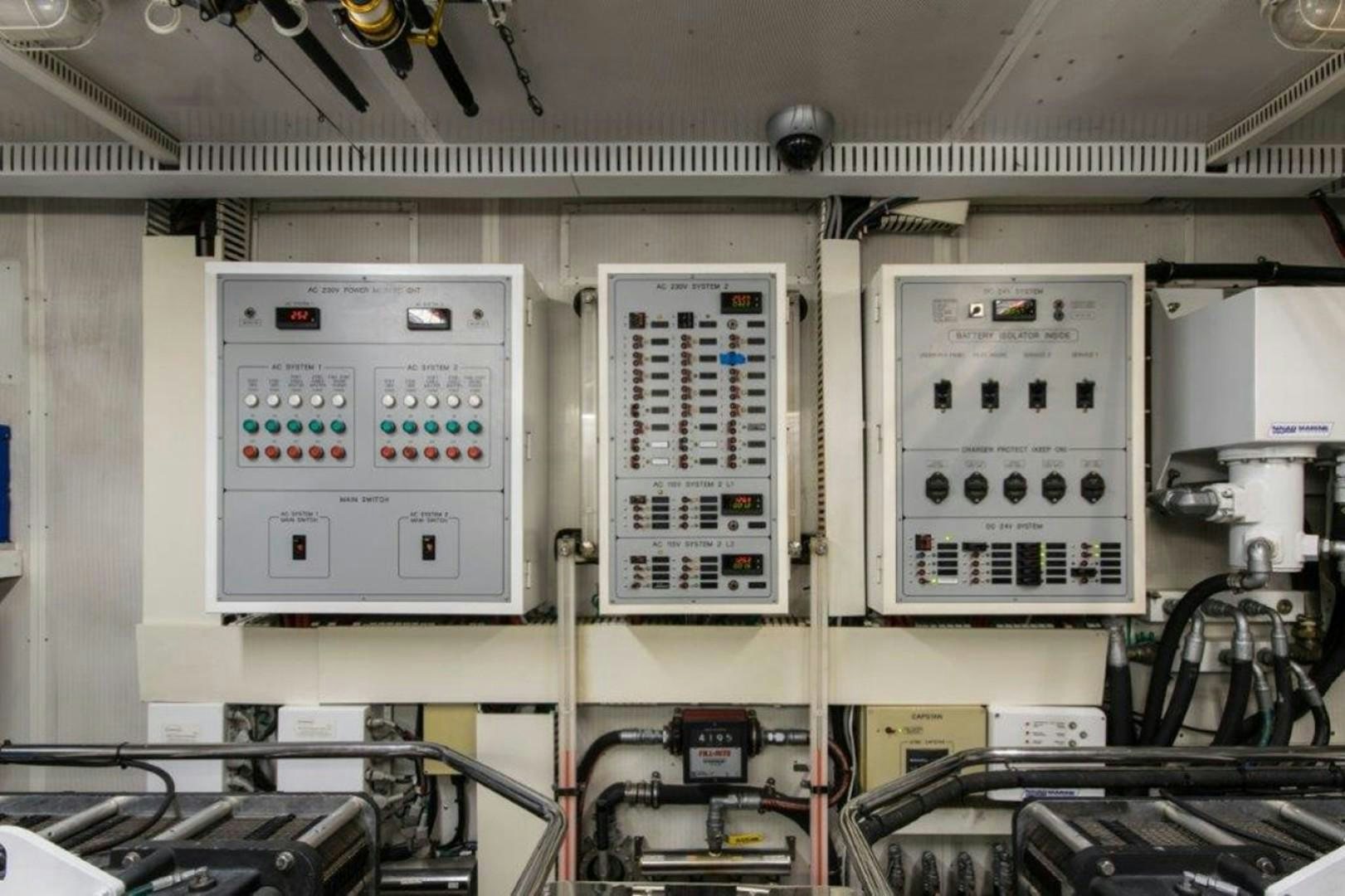 a machine with a panel aboard MISS DUNIA Yacht for Sale