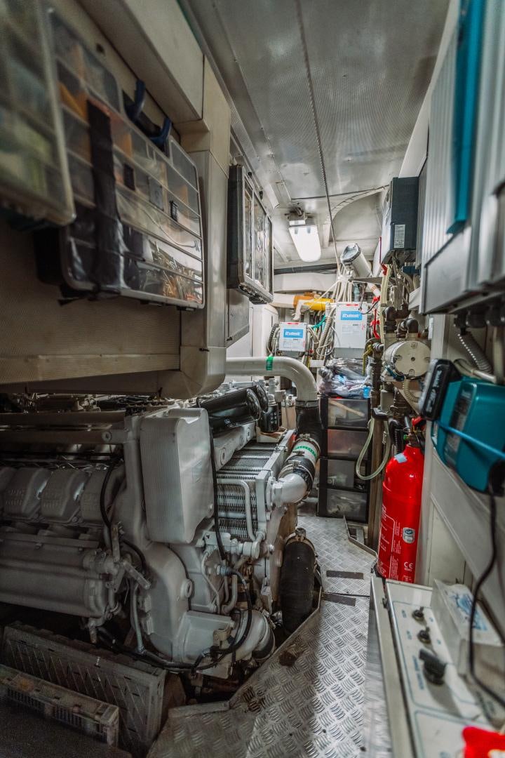 a large machine in a factory aboard NAMI Yacht for Sale