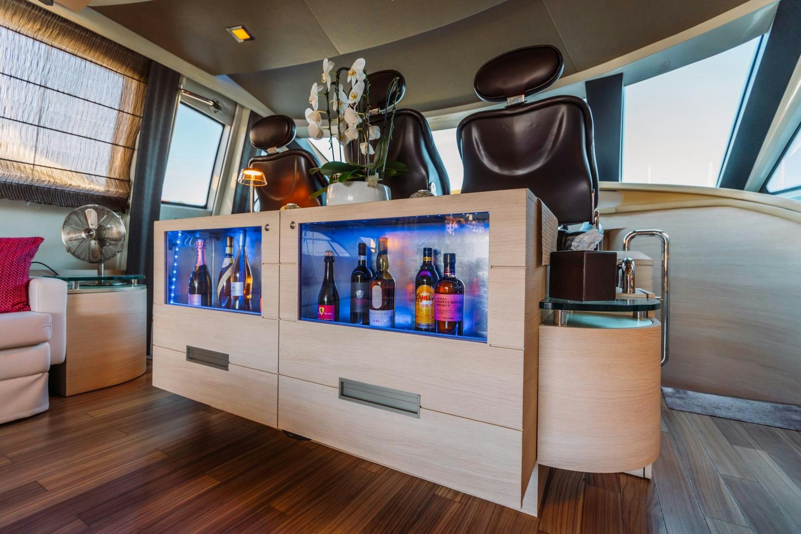 a bar with a bar and a bar aboard NAMI Yacht for Sale