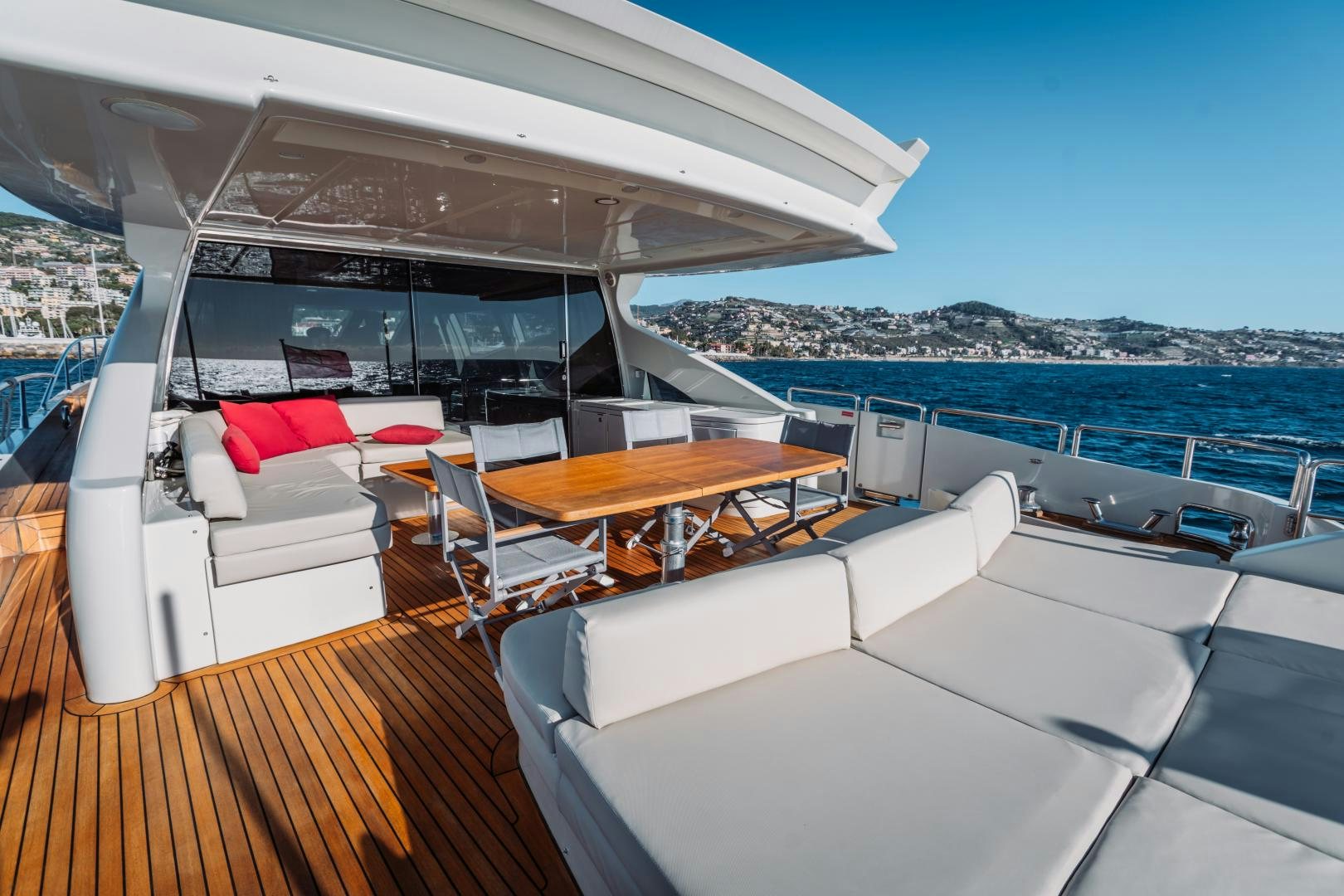 a boat on a deck aboard NAMI Yacht for Sale