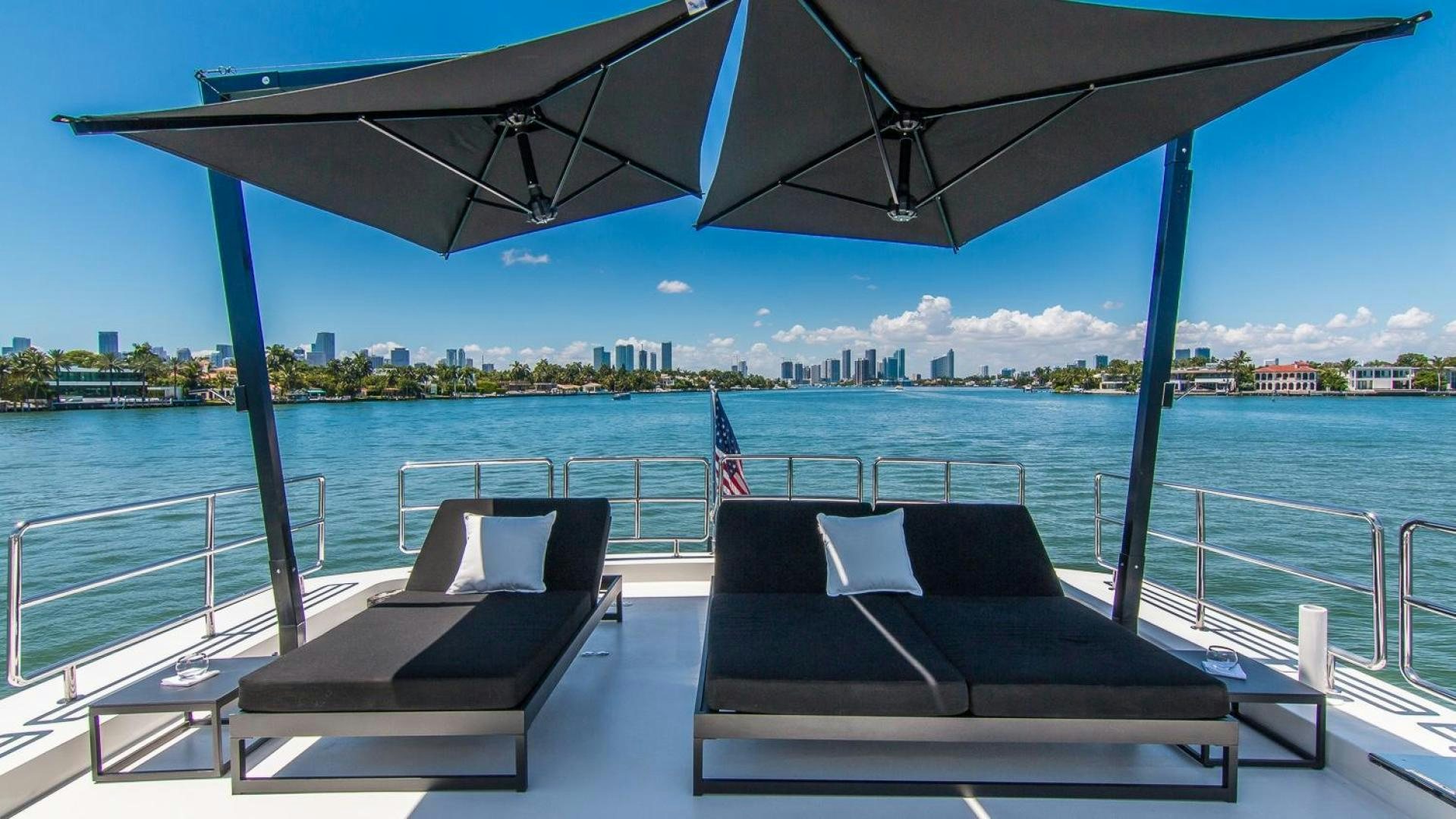 a couple lounge chairs on a boat aboard NIRVANA Yacht for Sale
