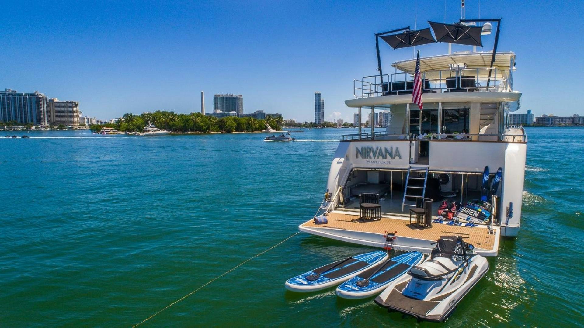a boat on the water aboard NIRVANA Yacht for Sale