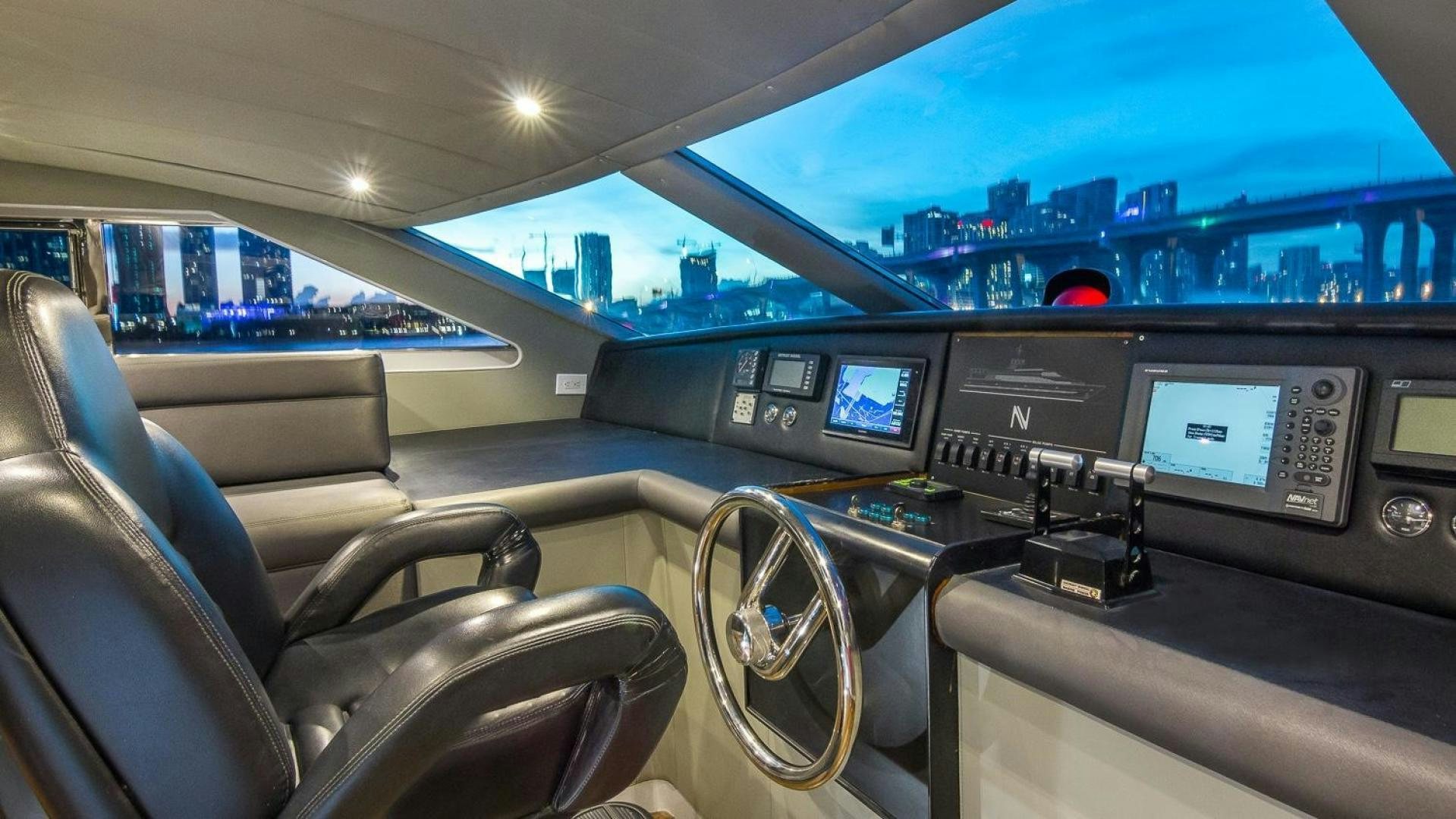 inside of a car aboard NIRVANA Yacht for Sale
