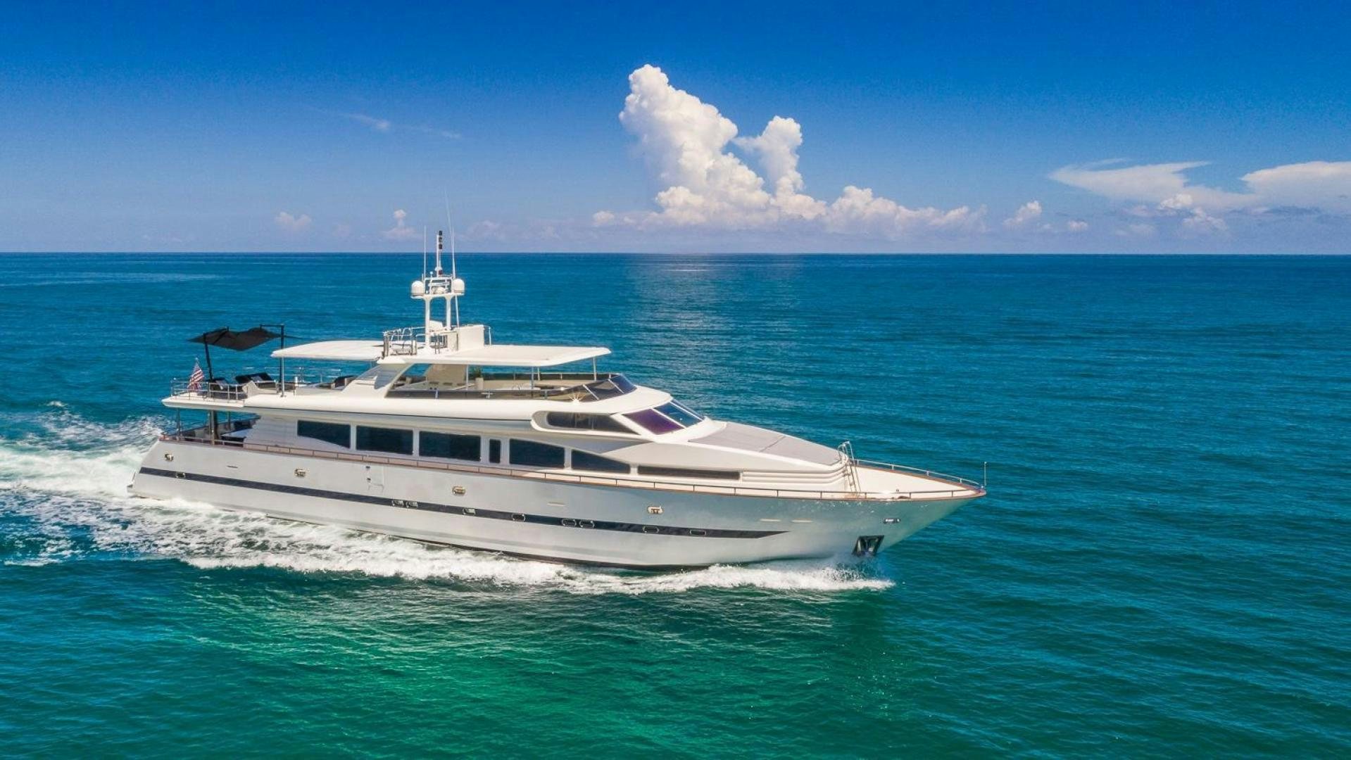 a boat in the water aboard NIRVANA Yacht for Sale
