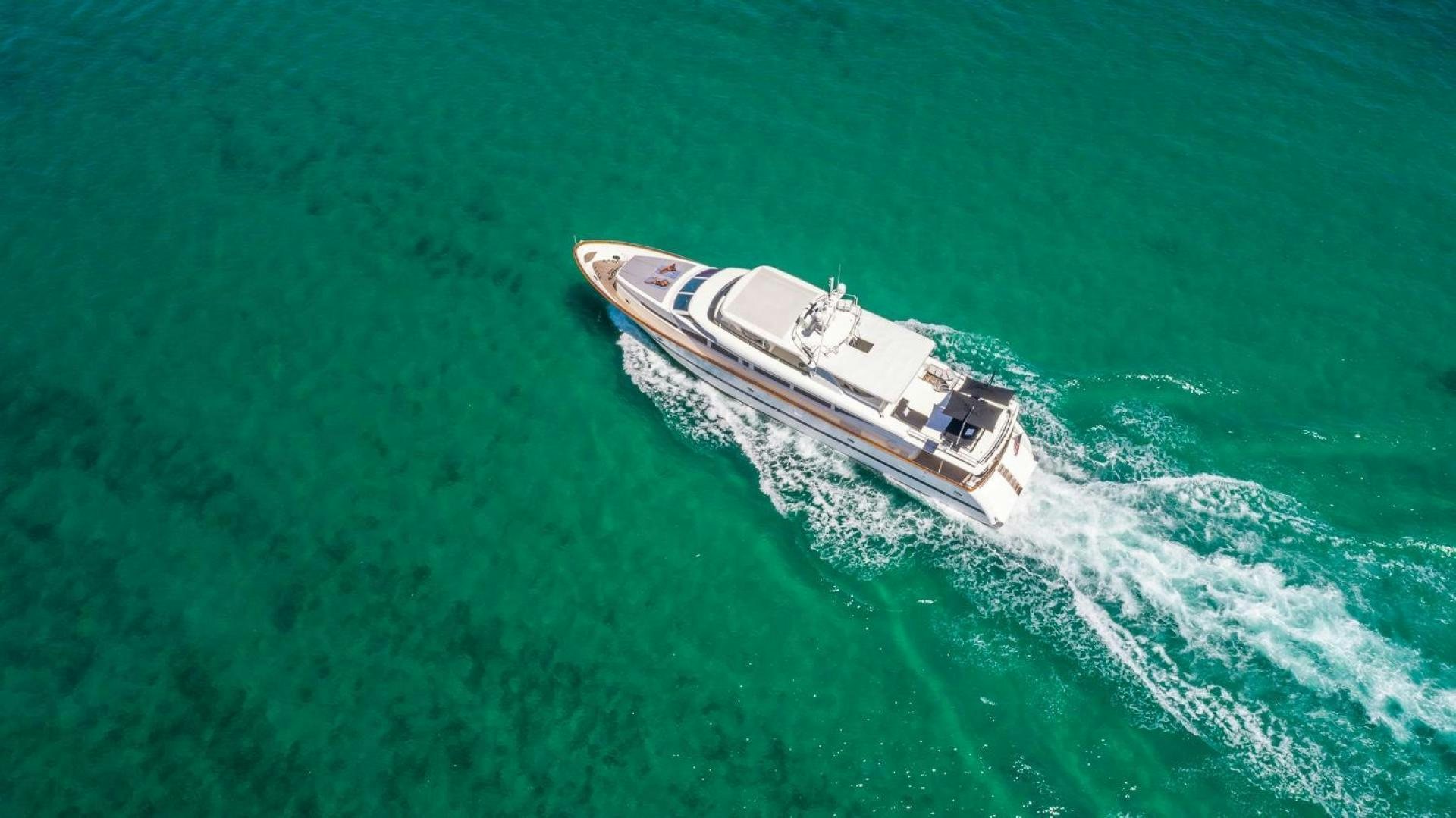a boat in the ocean aboard NIRVANA Yacht for Sale