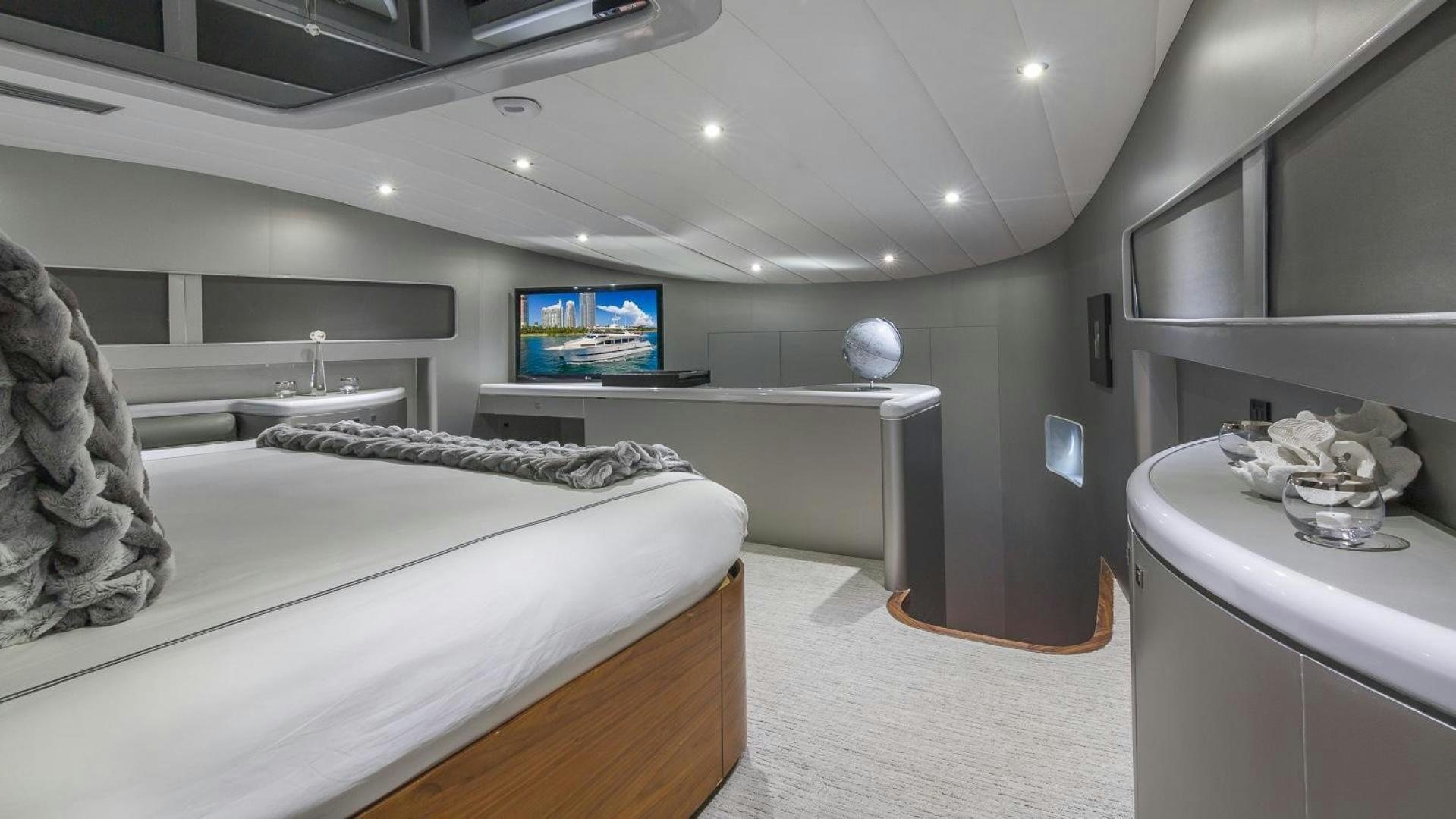 a room with two beds aboard NIRVANA Yacht for Sale