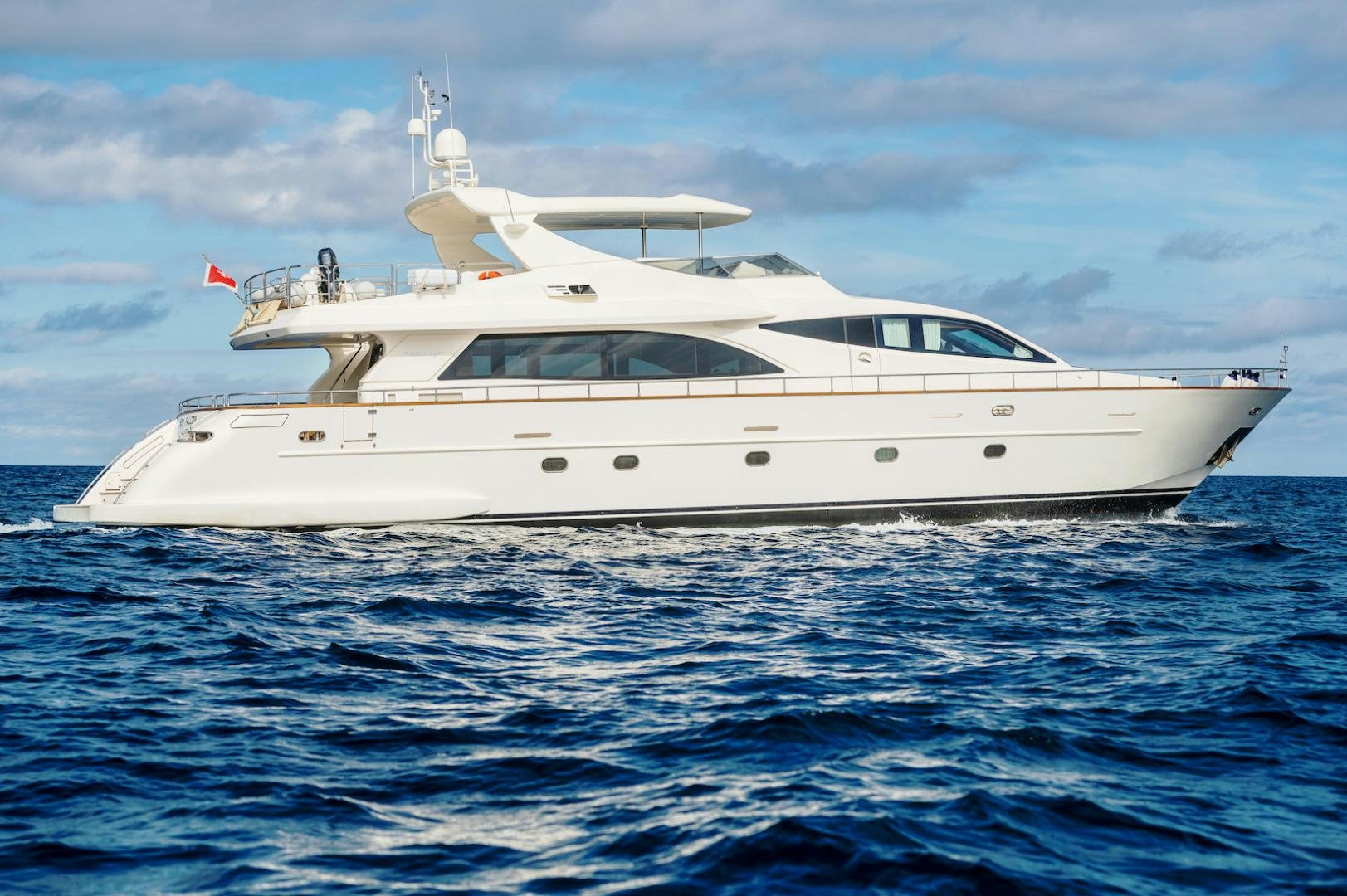 a white yacht in the water aboard SEA FALCON Yacht for Sale