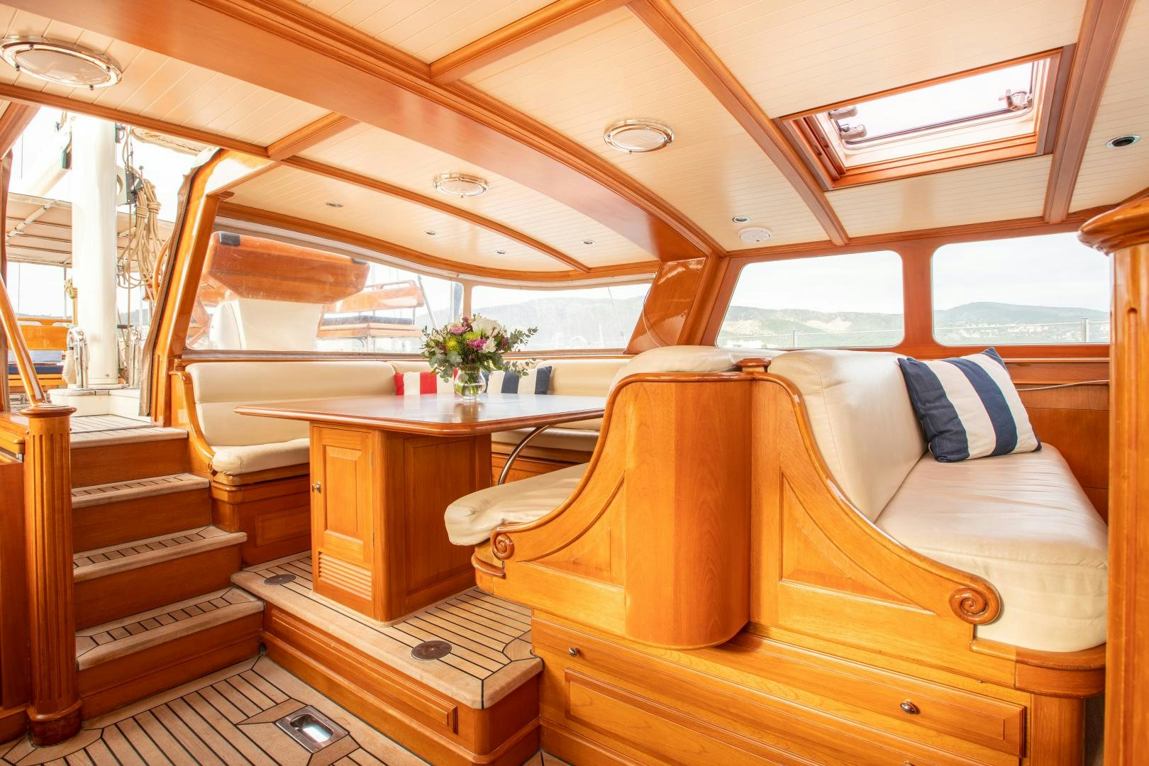inside of a cabin aboard AUDREY II Yacht for Sale