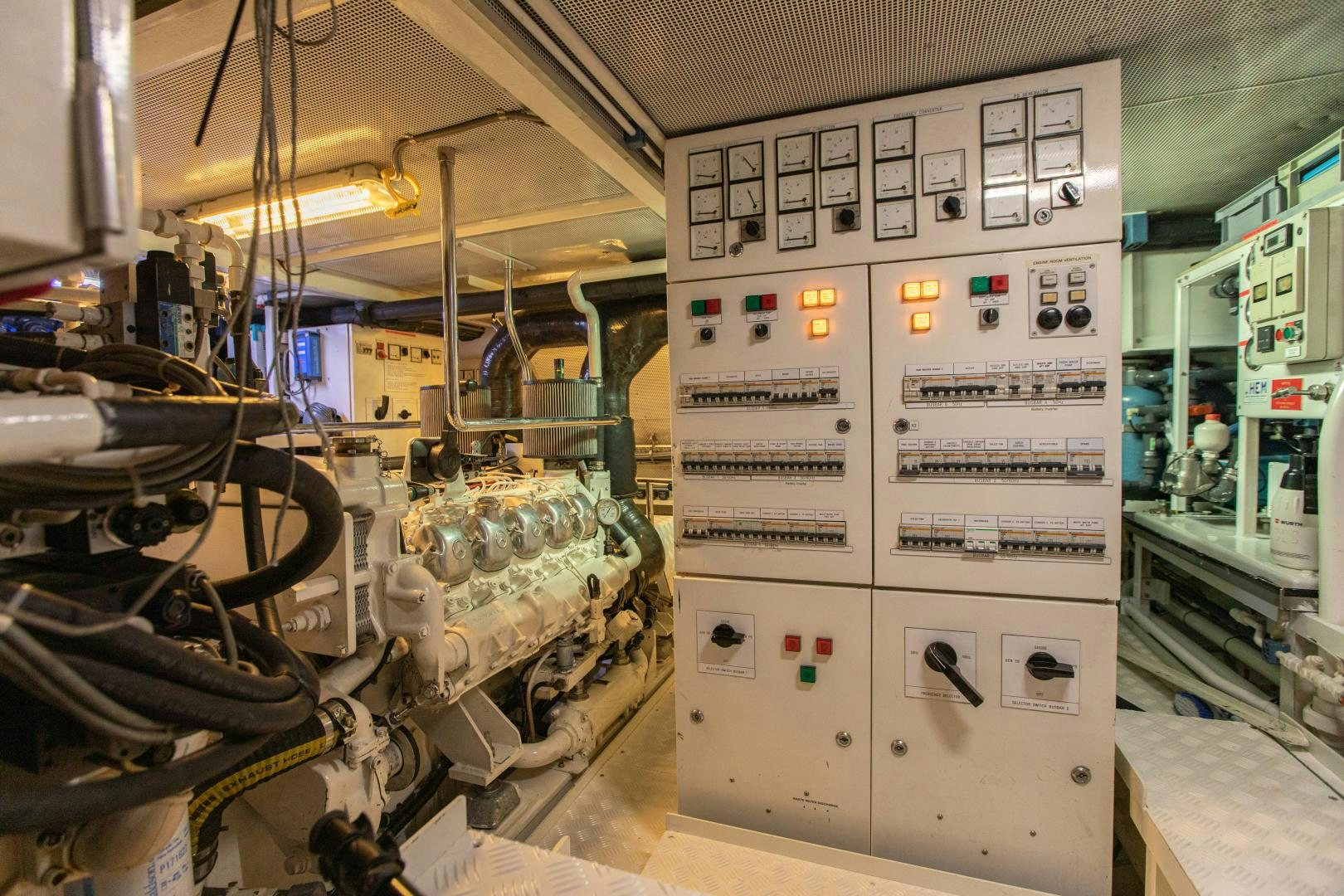 a machine in a factory aboard AUDREY II Yacht for Sale