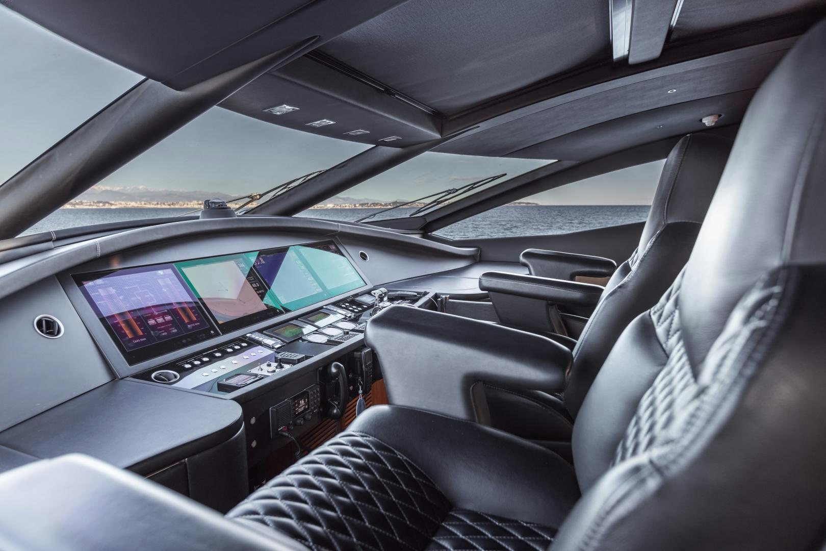 inside of a car aboard FREAKY FRANKS Yacht for Sale