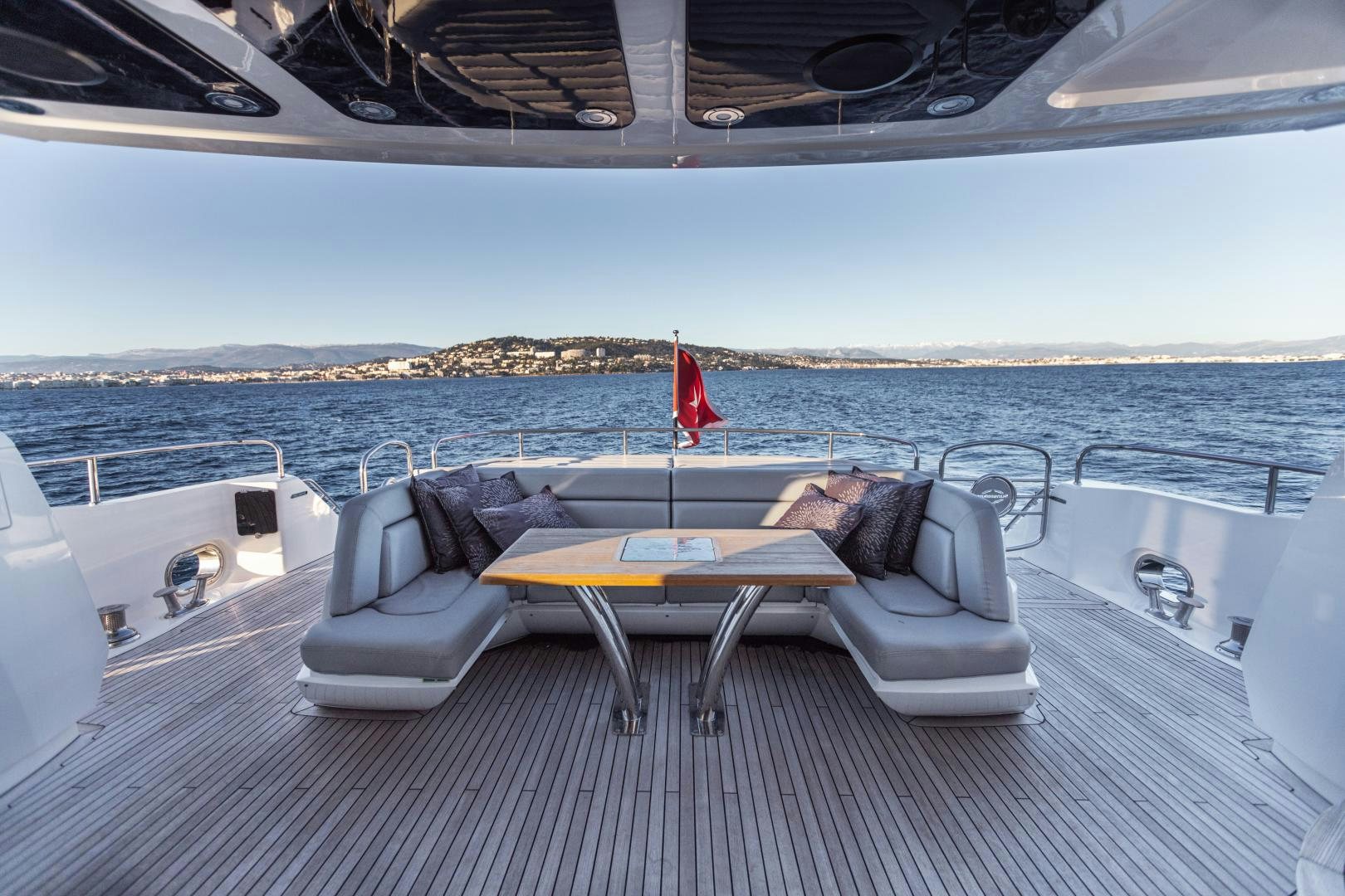a lounge chair on a boat aboard FREAKY FRANKS Yacht for Sale