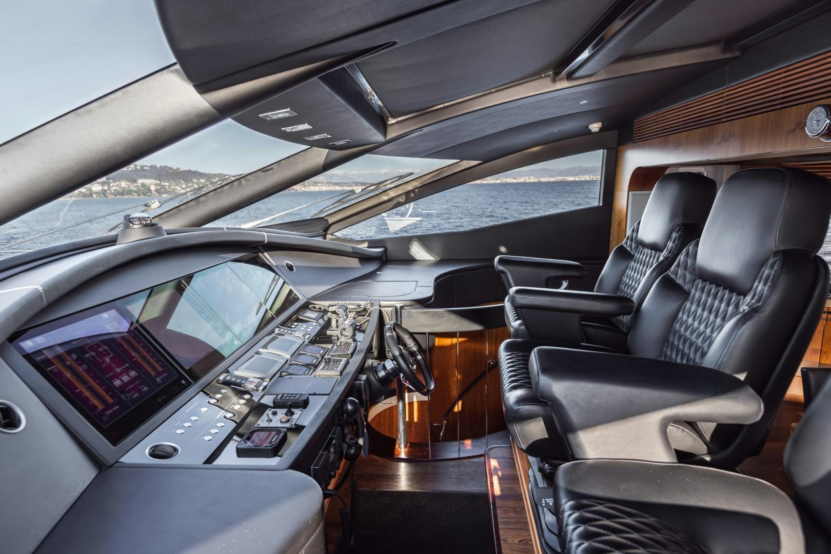 inside of a car aboard FREAKY FRANKS Yacht for Sale