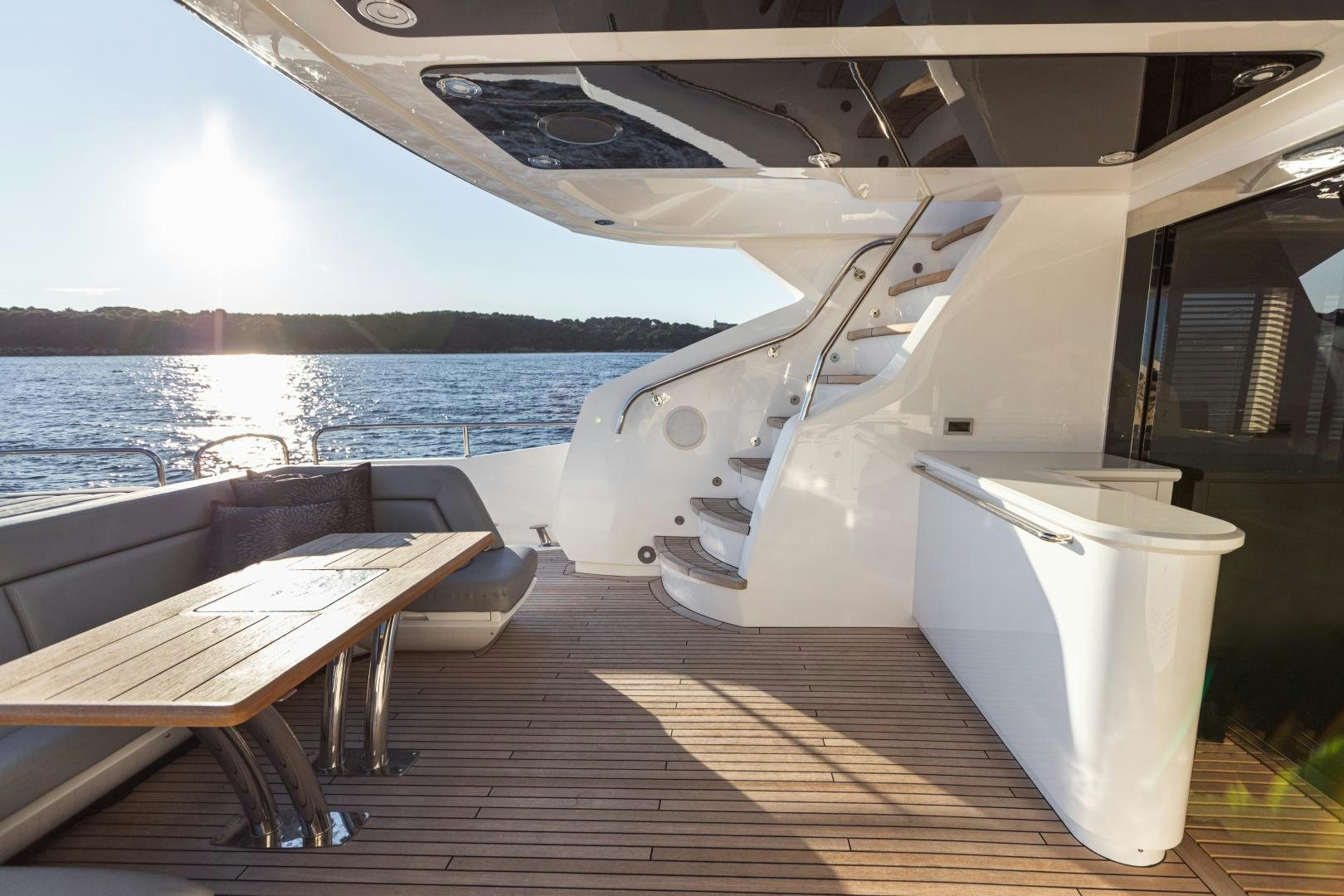 a boat on a deck aboard FREAKY FRANKS Yacht for Sale