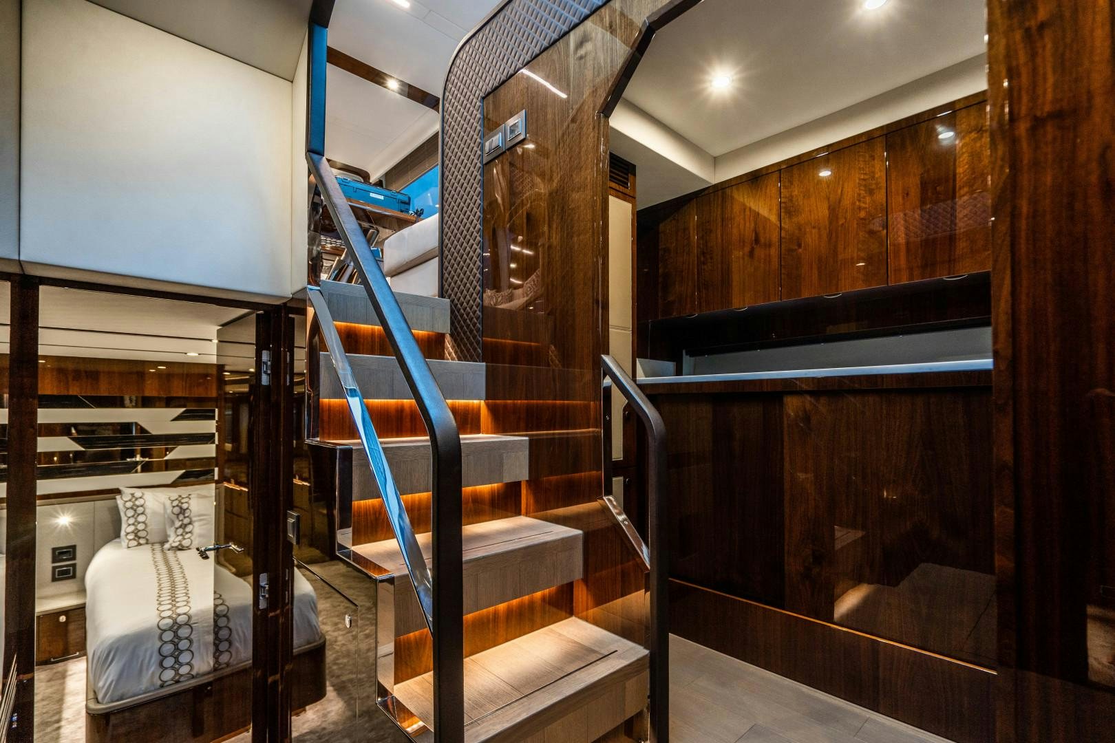 a bunk bed in a room aboard BLIND DATE Yacht for Sale