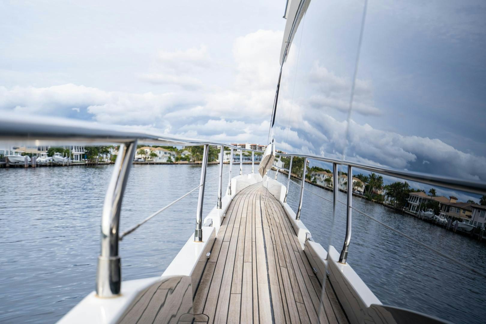 a large boat on the water aboard BLIND DATE Yacht for Sale