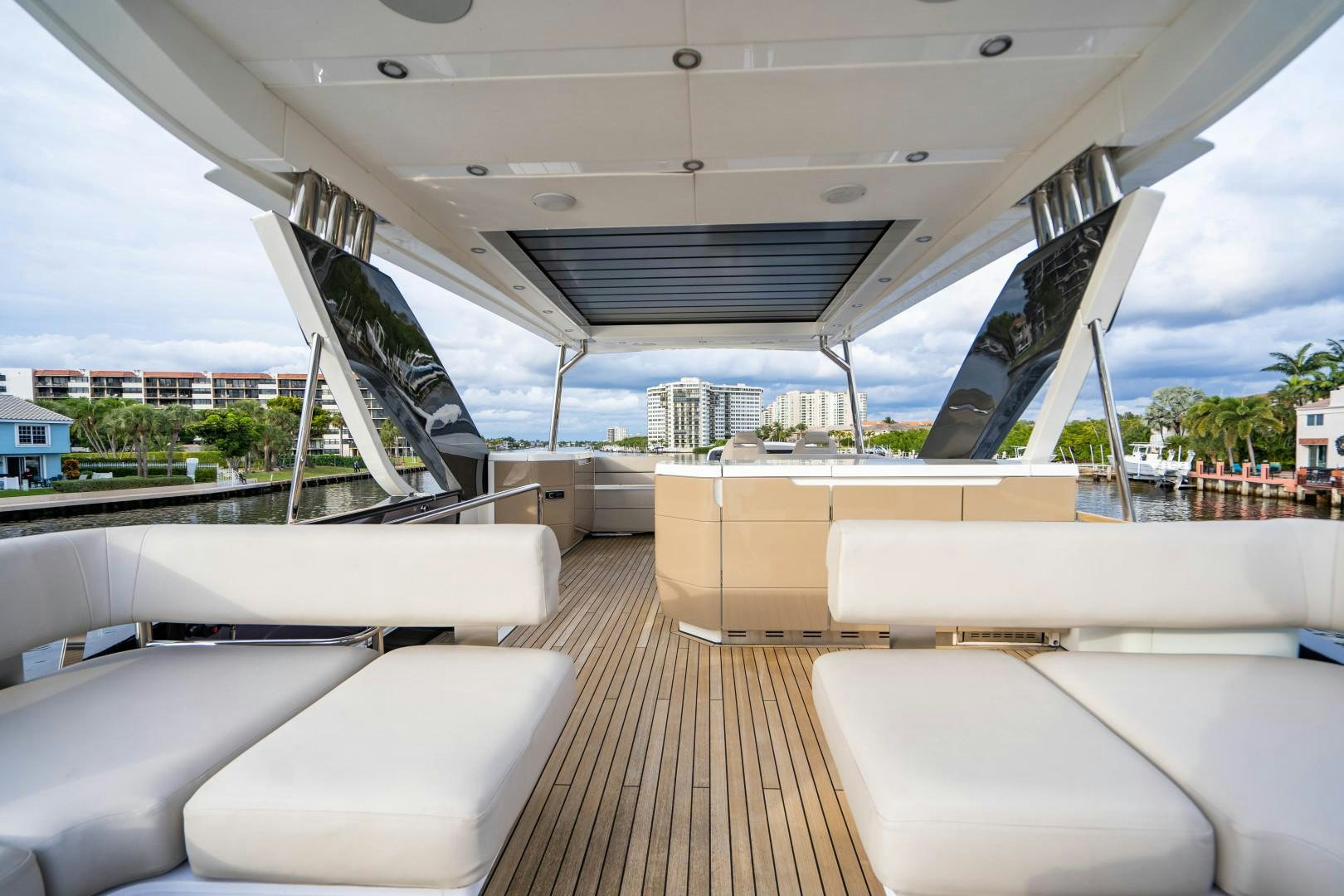 a boat on a deck aboard BLIND DATE Yacht for Sale