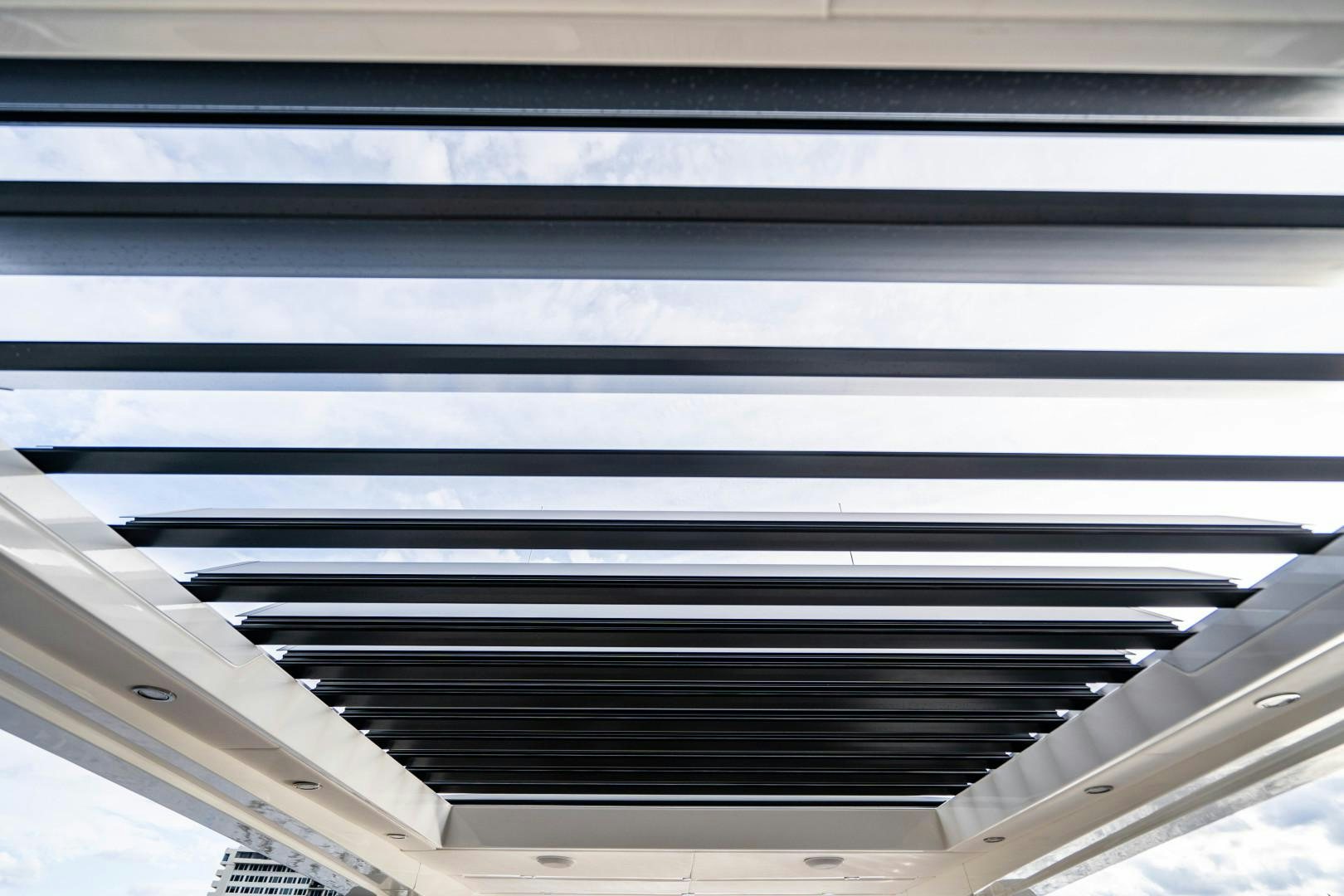 a close-up of a white railing aboard BLIND DATE Yacht for Sale