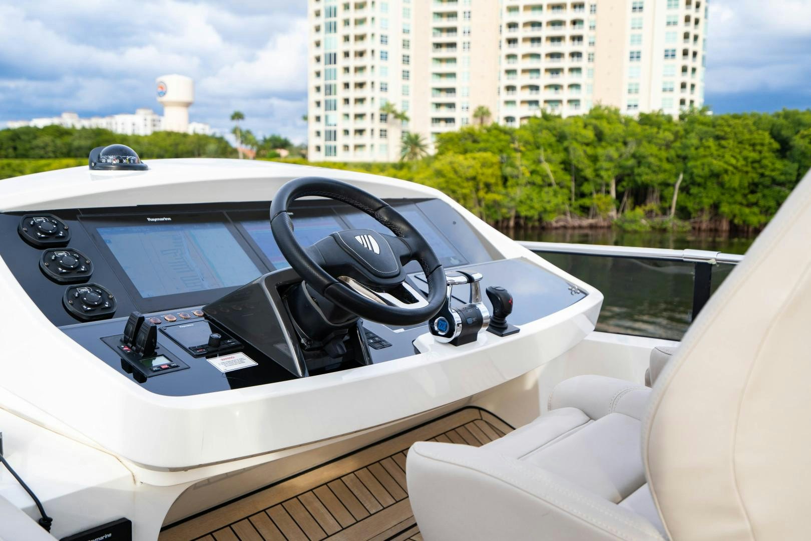 the inside of a car aboard BLIND DATE Yacht for Sale