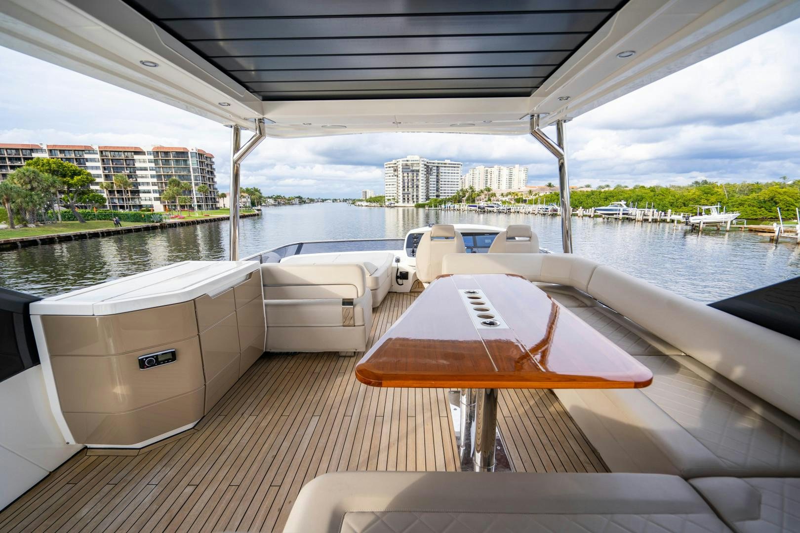 a boat on a deck aboard BLIND DATE Yacht for Sale