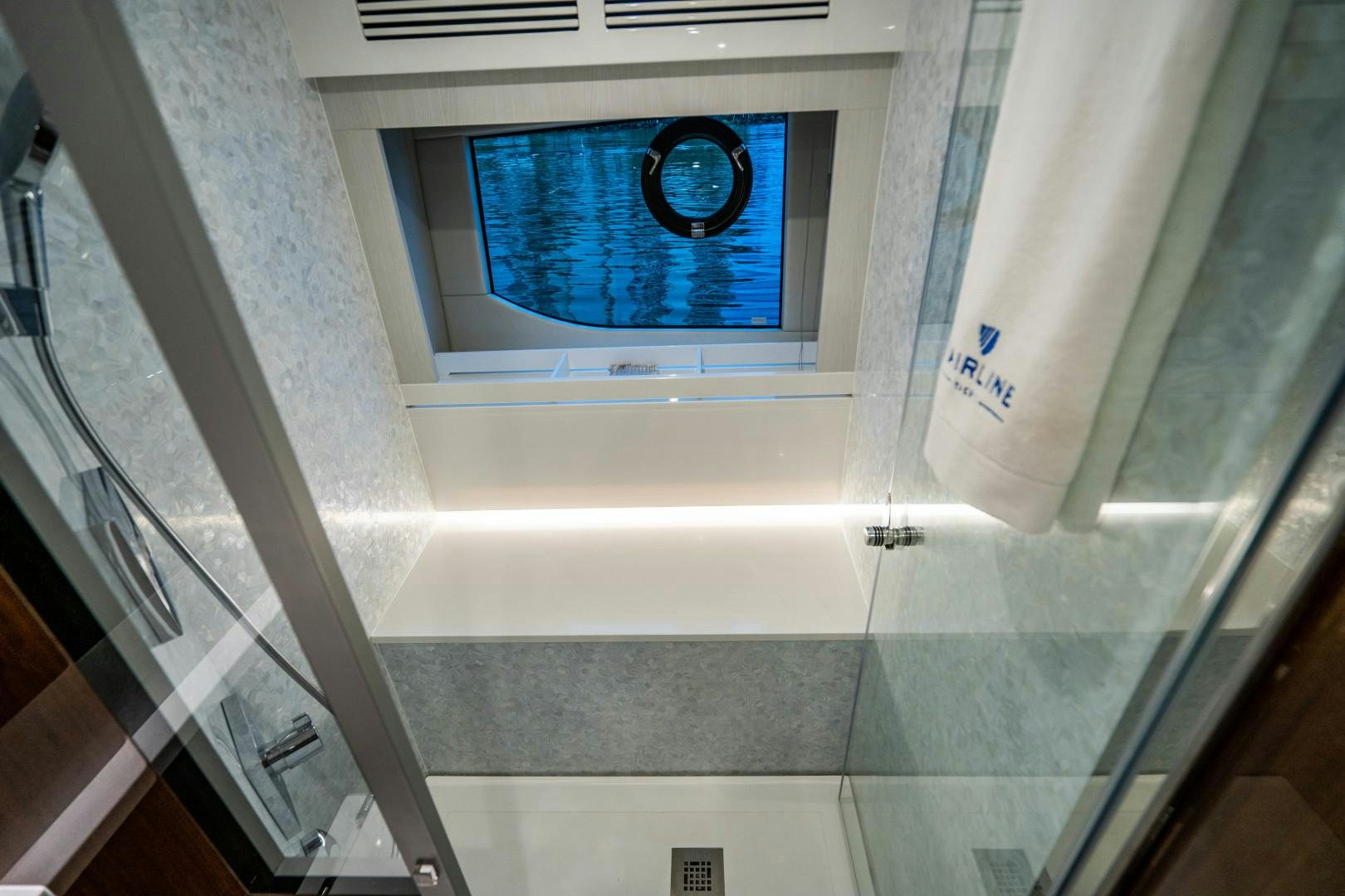 a window in a room aboard BLIND DATE Yacht for Sale