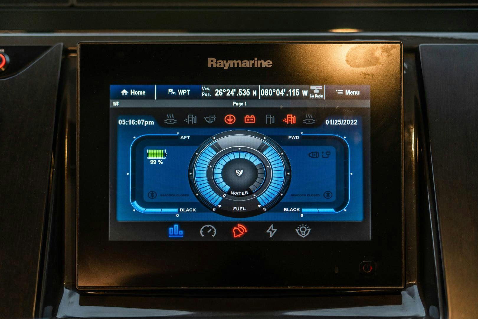 a black electronic device aboard BLIND DATE Yacht for Sale