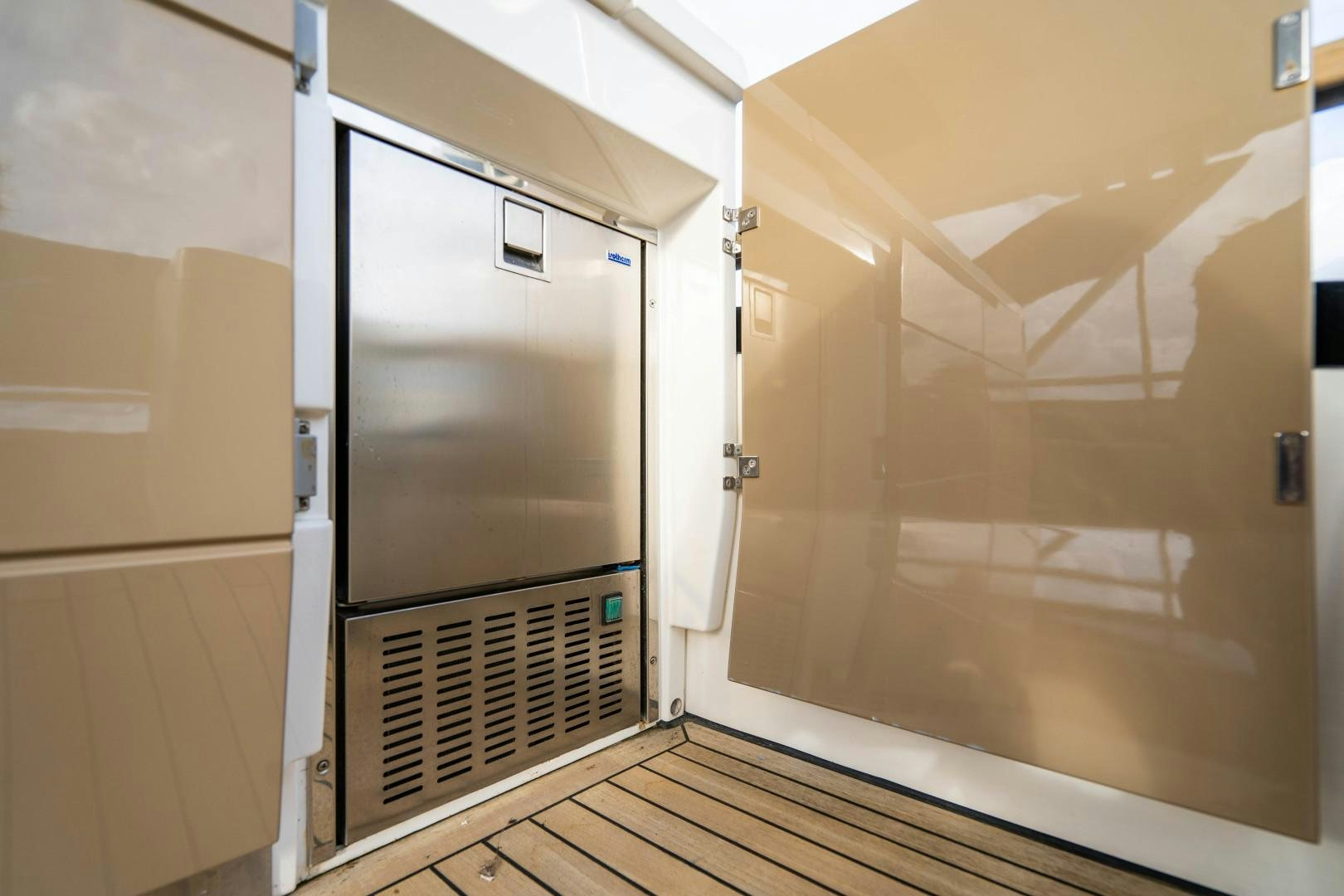 a room with a sliding door aboard BLIND DATE Yacht for Sale