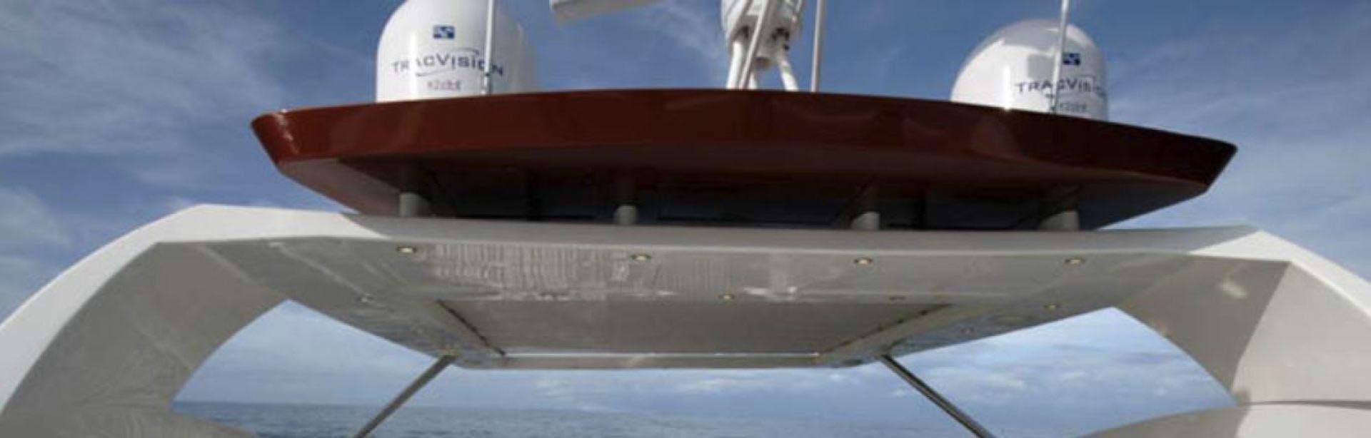 a rocket ship in the sky aboard BLUWATER Yacht for Sale