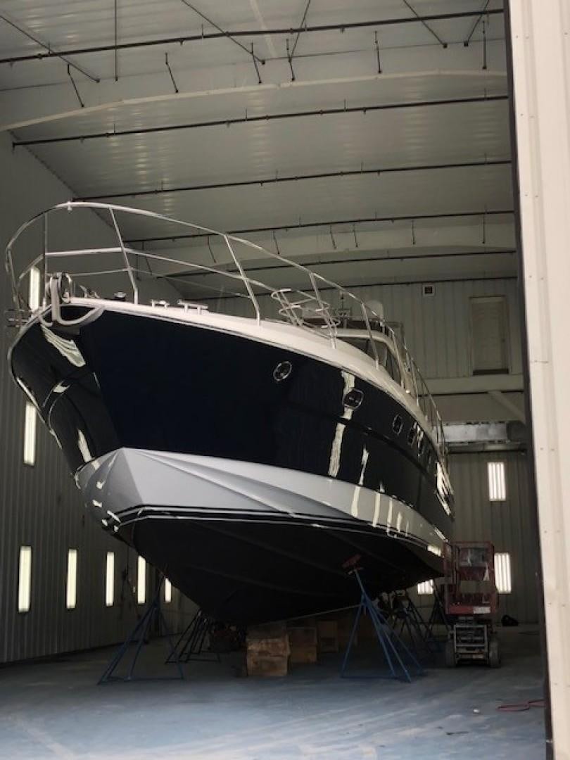 a boat in a garage aboard JOIE DU ROI Yacht for Sale