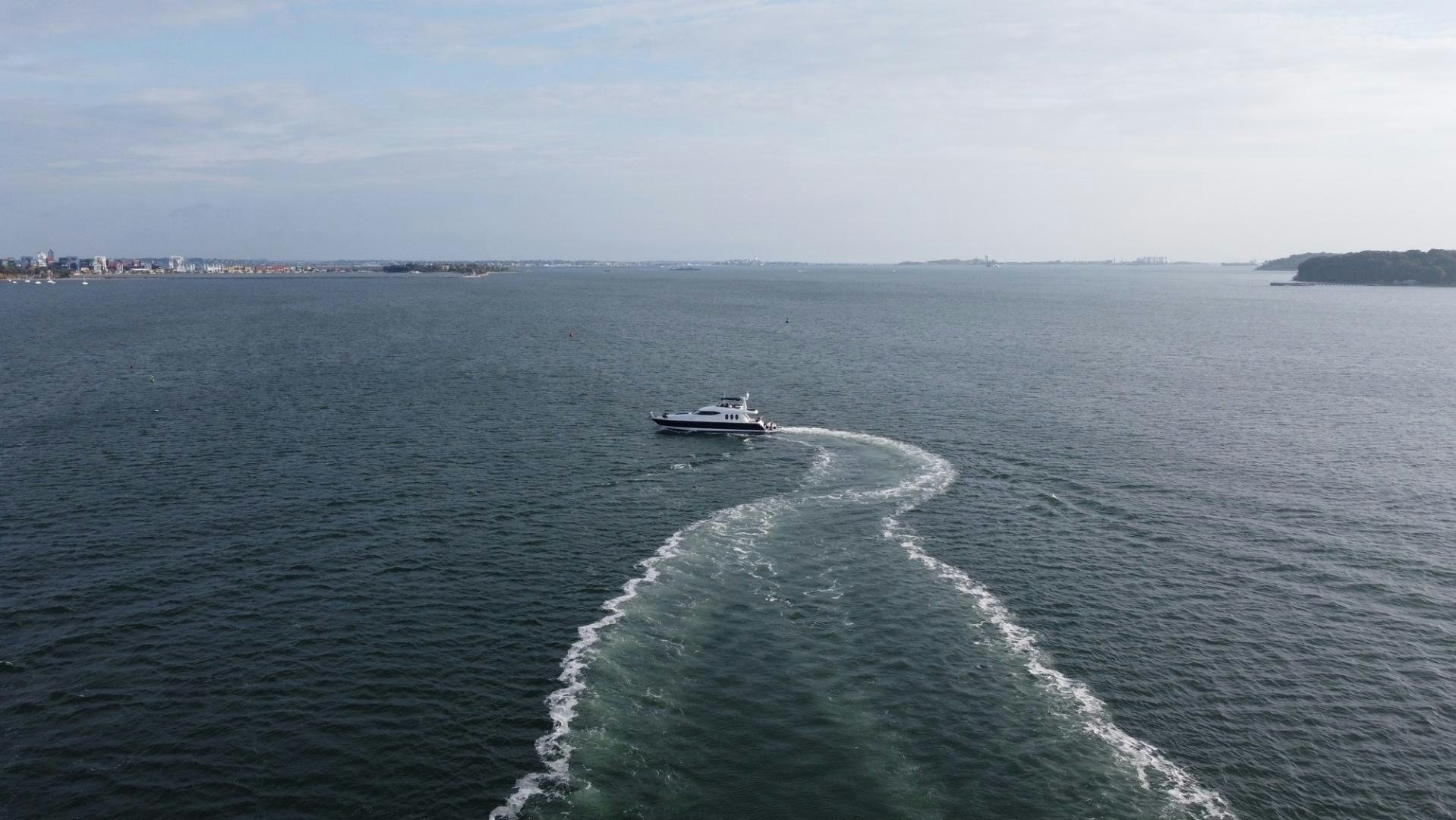 a boat on the water aboard JOIE DU ROI Yacht for Sale