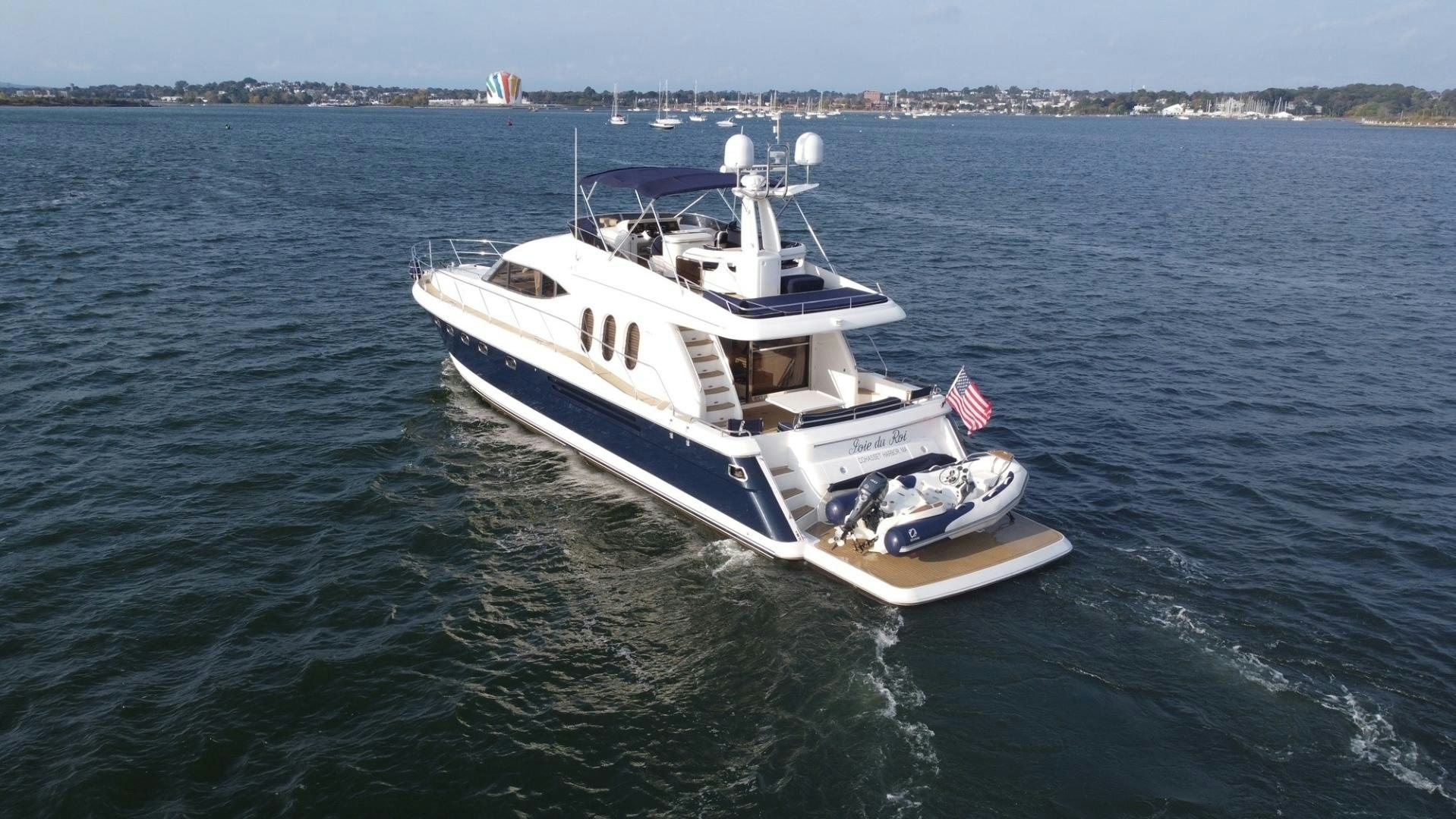 a boat on the water aboard JOIE DU ROI Yacht for Sale