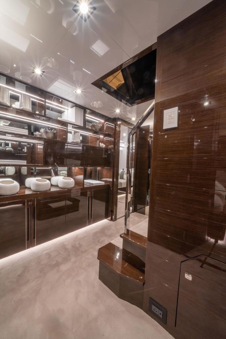 a large kitchen with a large glass wall aboard NONE Yacht for Sale